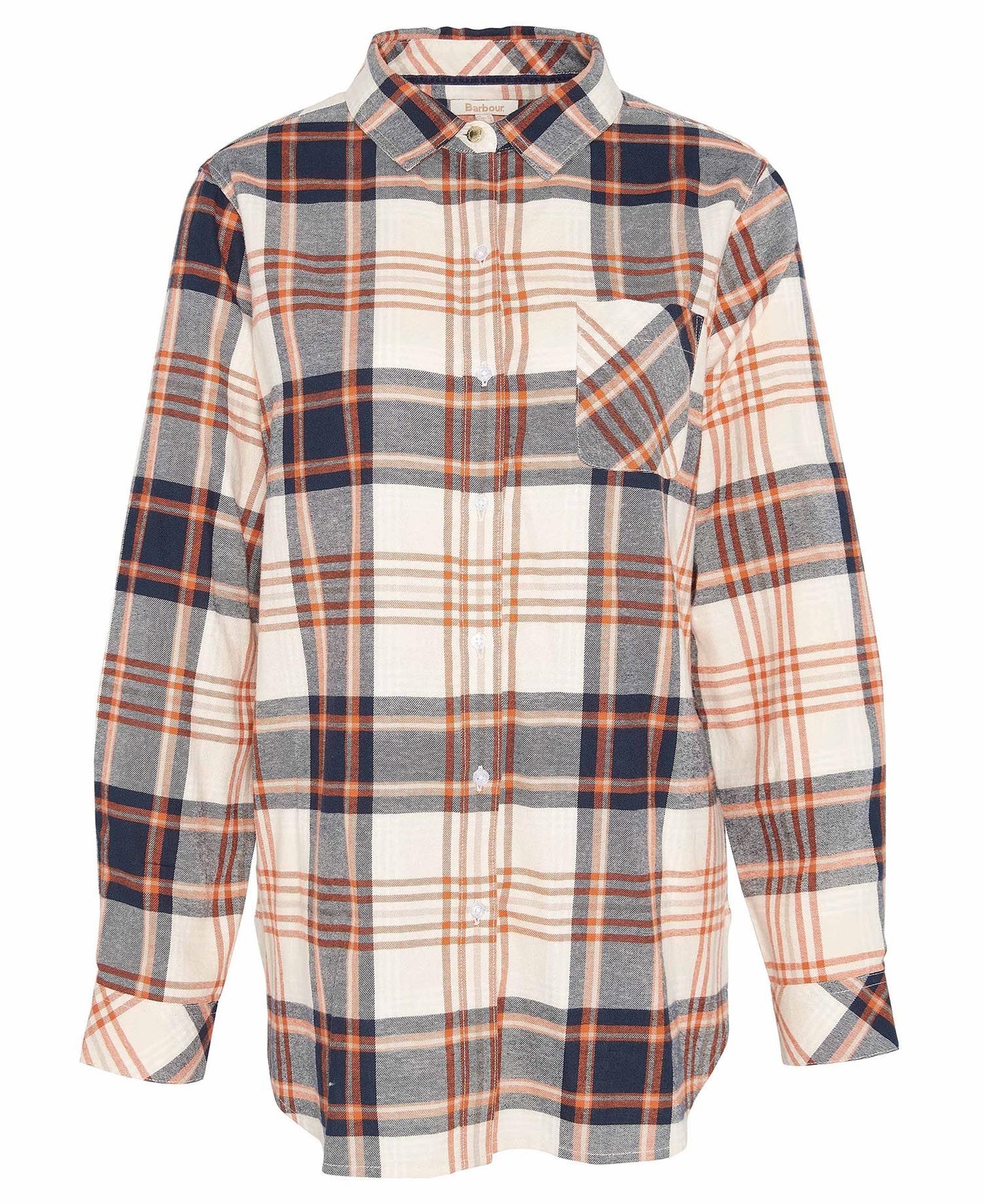 Pendula Regular Long-Sleeved Shirt - Cloud/Spiced Pumpkin Check