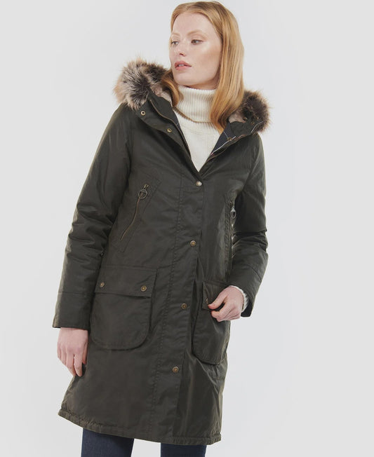 Women's Stavia Wax Jacket - Olive