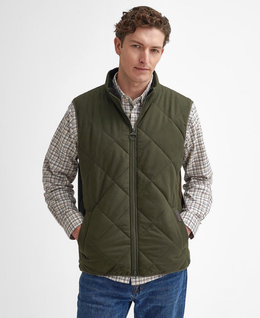 Hybrid Quilted Gilet - Olive