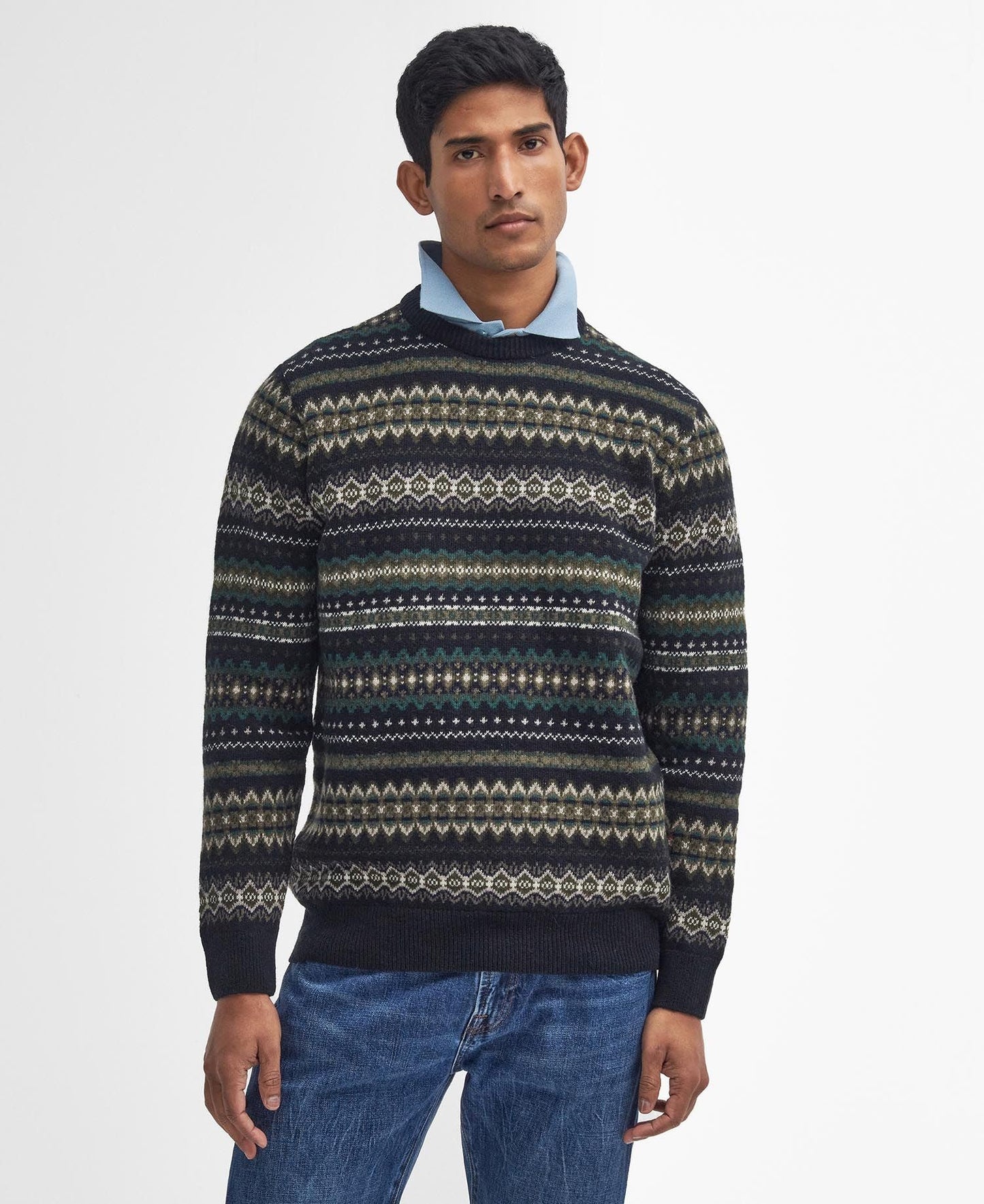 Case Fair Isle Jumper - Black Marl