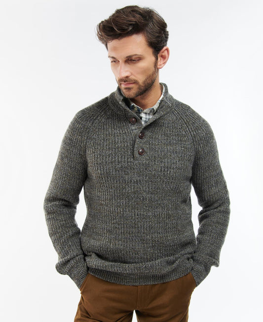 Men's Horseford Jumper - Half Button - Olive