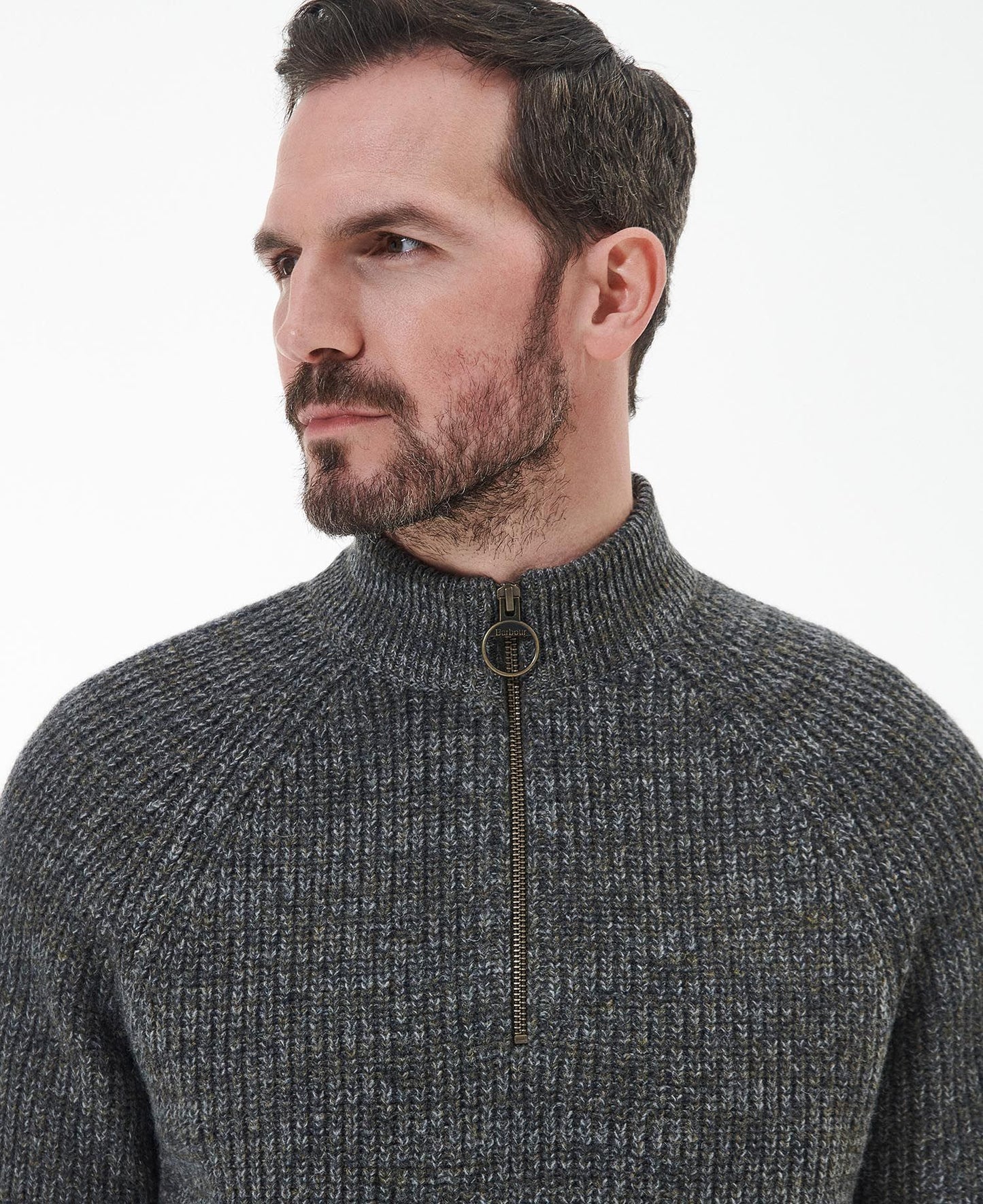 Horseford Half Zip Knitted Jumper - Olive