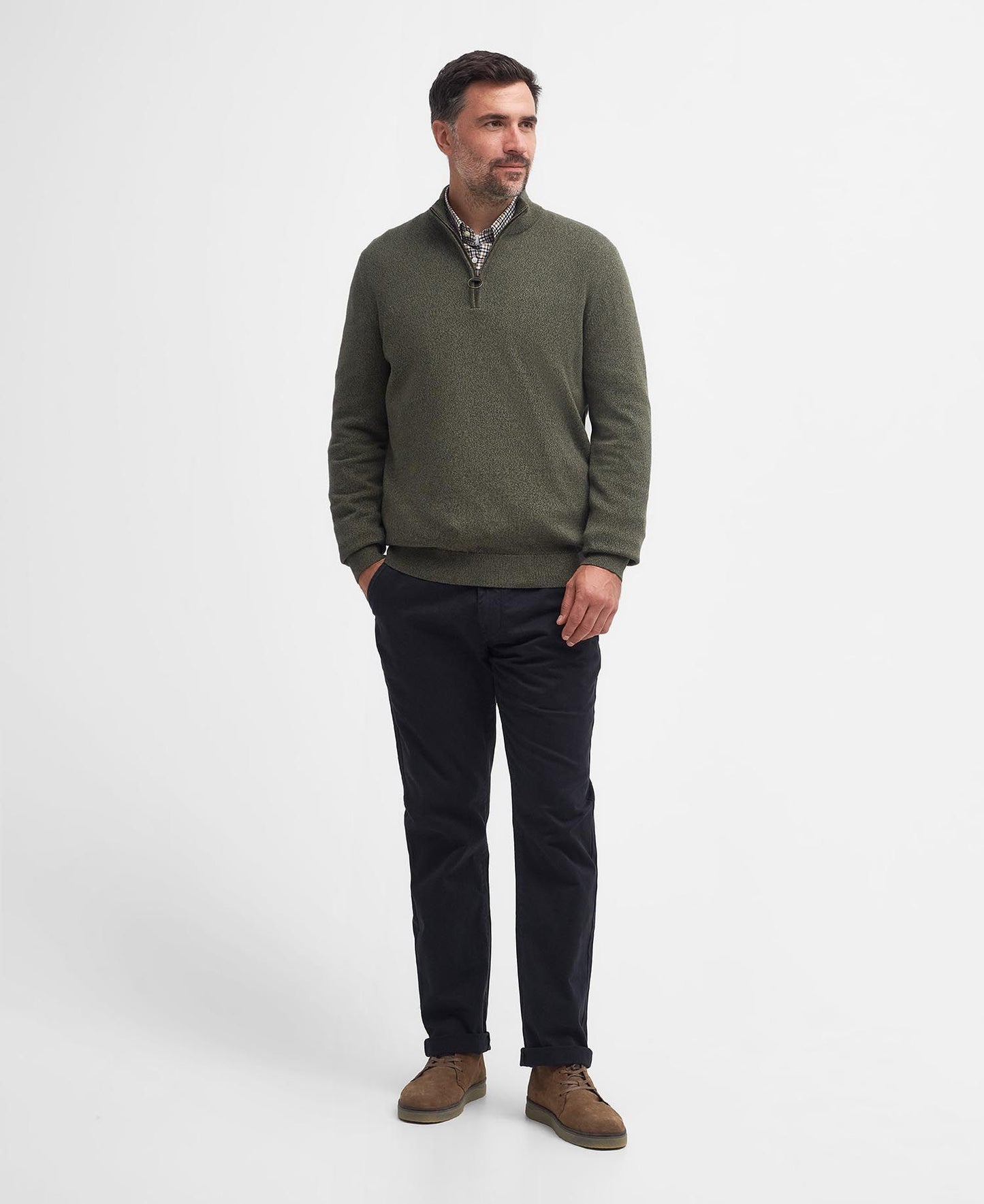 Whitfield Half-Zip Jumper - Olive