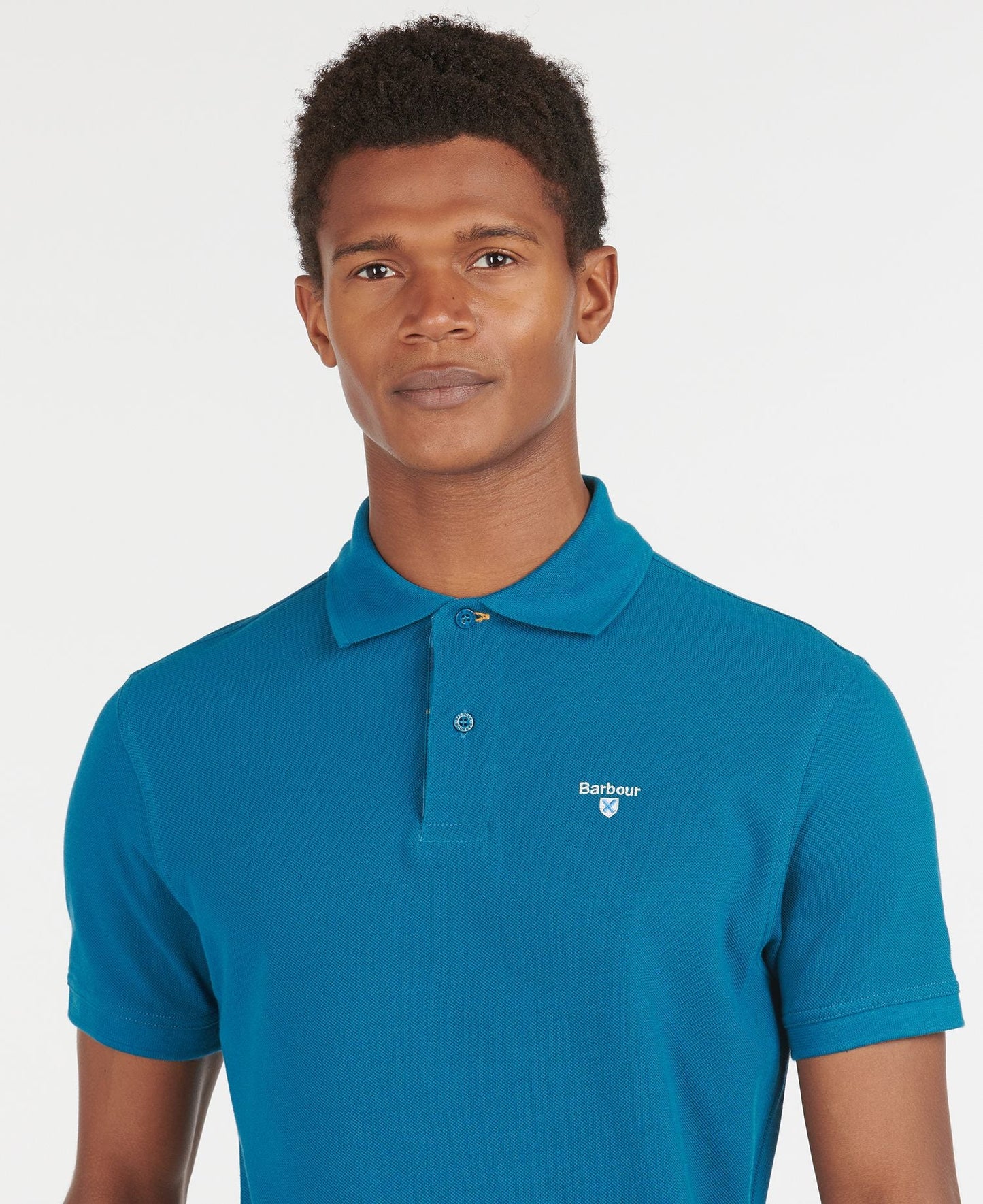 Tartan Pique Sports Polo - Lyons Blue