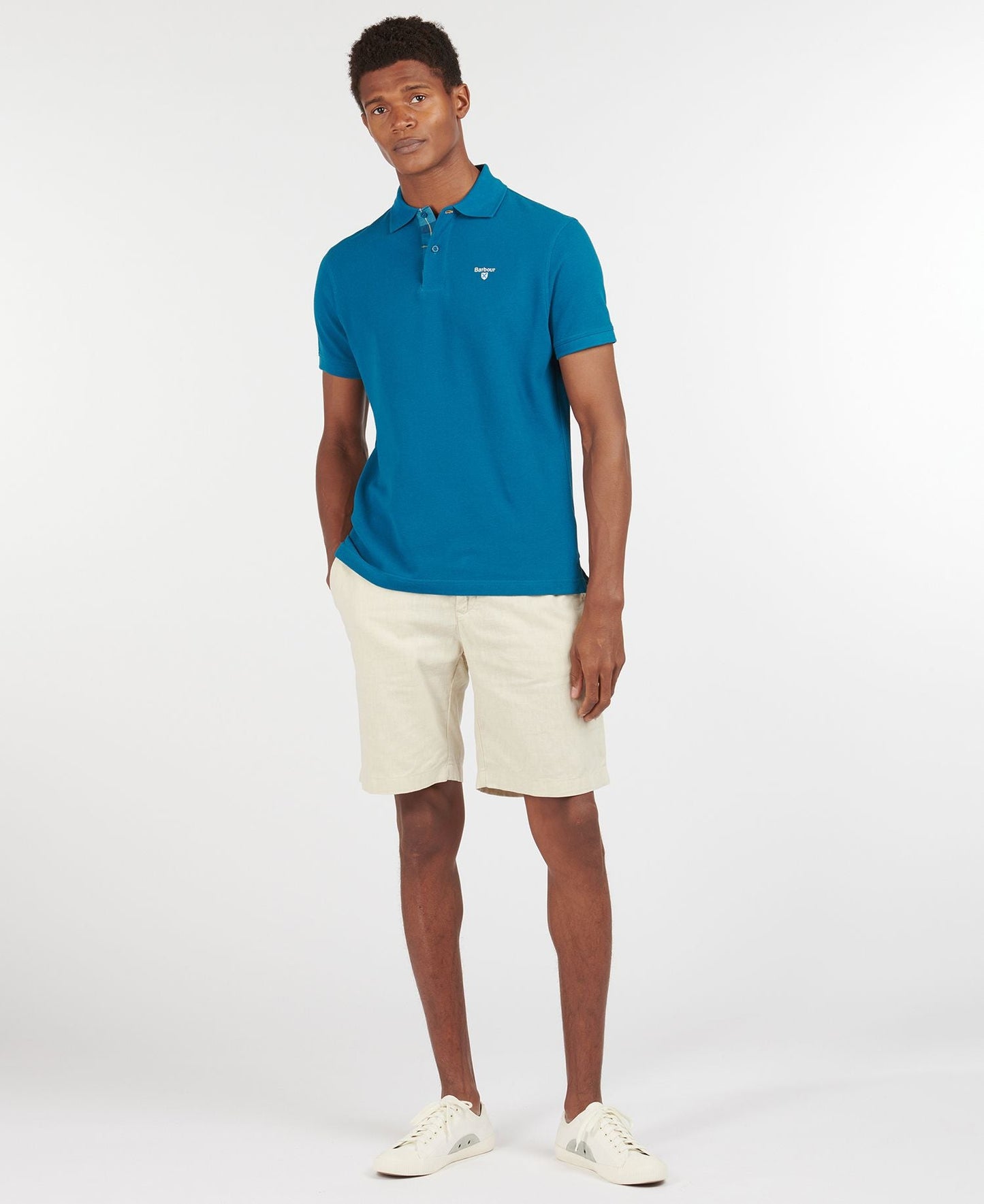 Tartan Pique Sports Polo - Lyons Blue