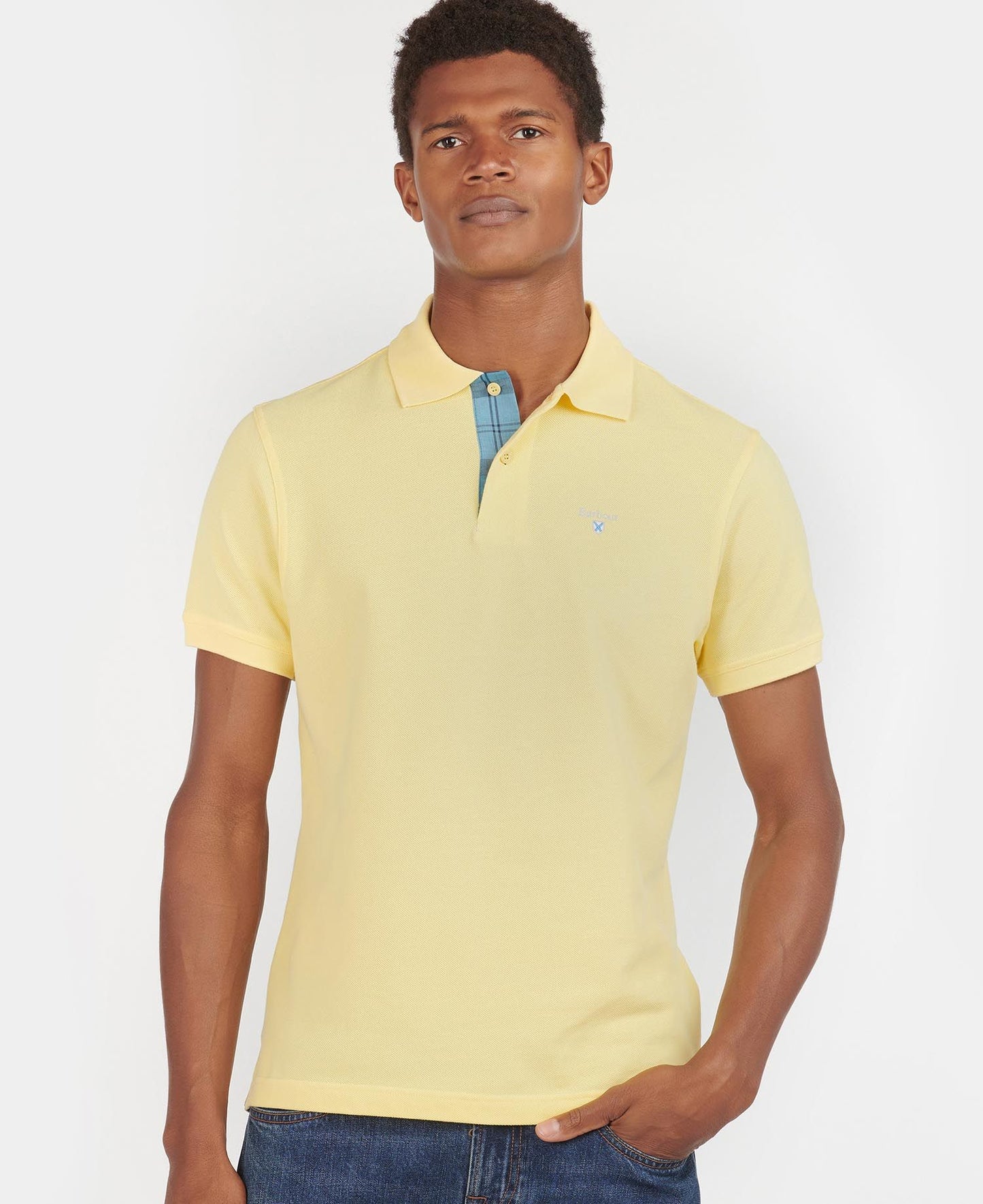 Men's Tartan Pique Polo - Corn