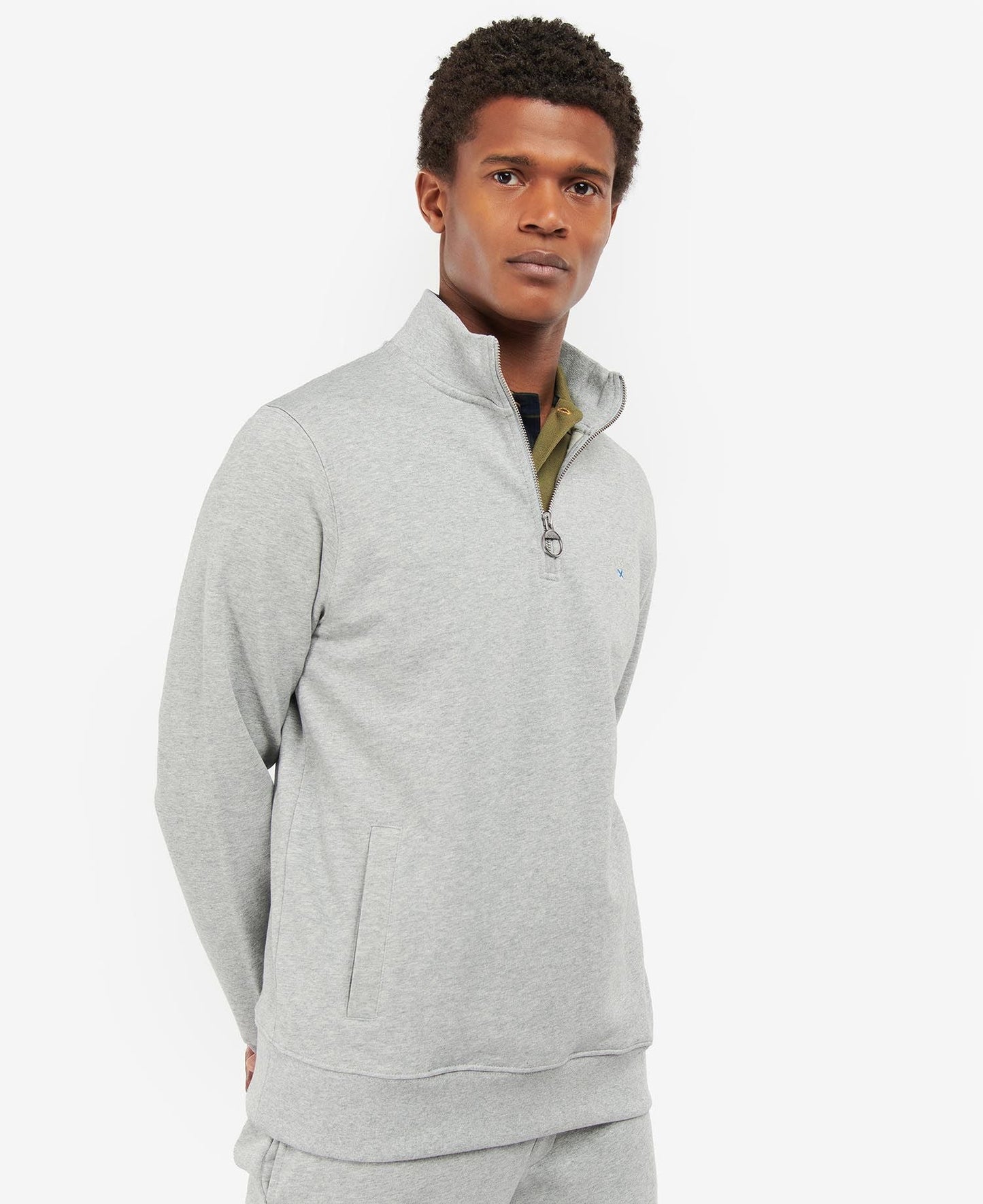 Rothley Half Zip Sweatshirt - Grey Marl