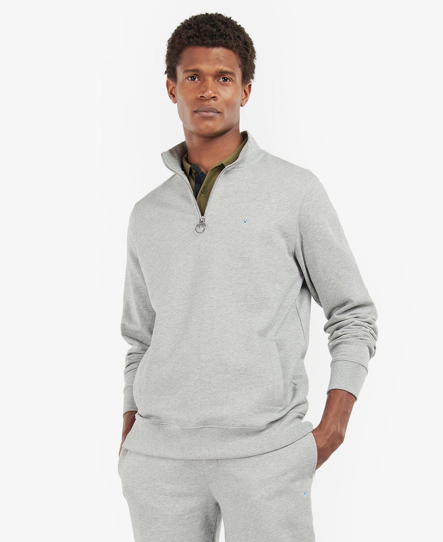 Rothley Half Zip Sweatshirt - Grey Marl