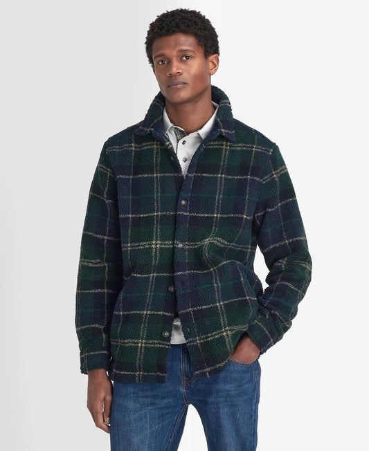 Bryson Tartan Fleece Overshirt - Green Loch Tartan