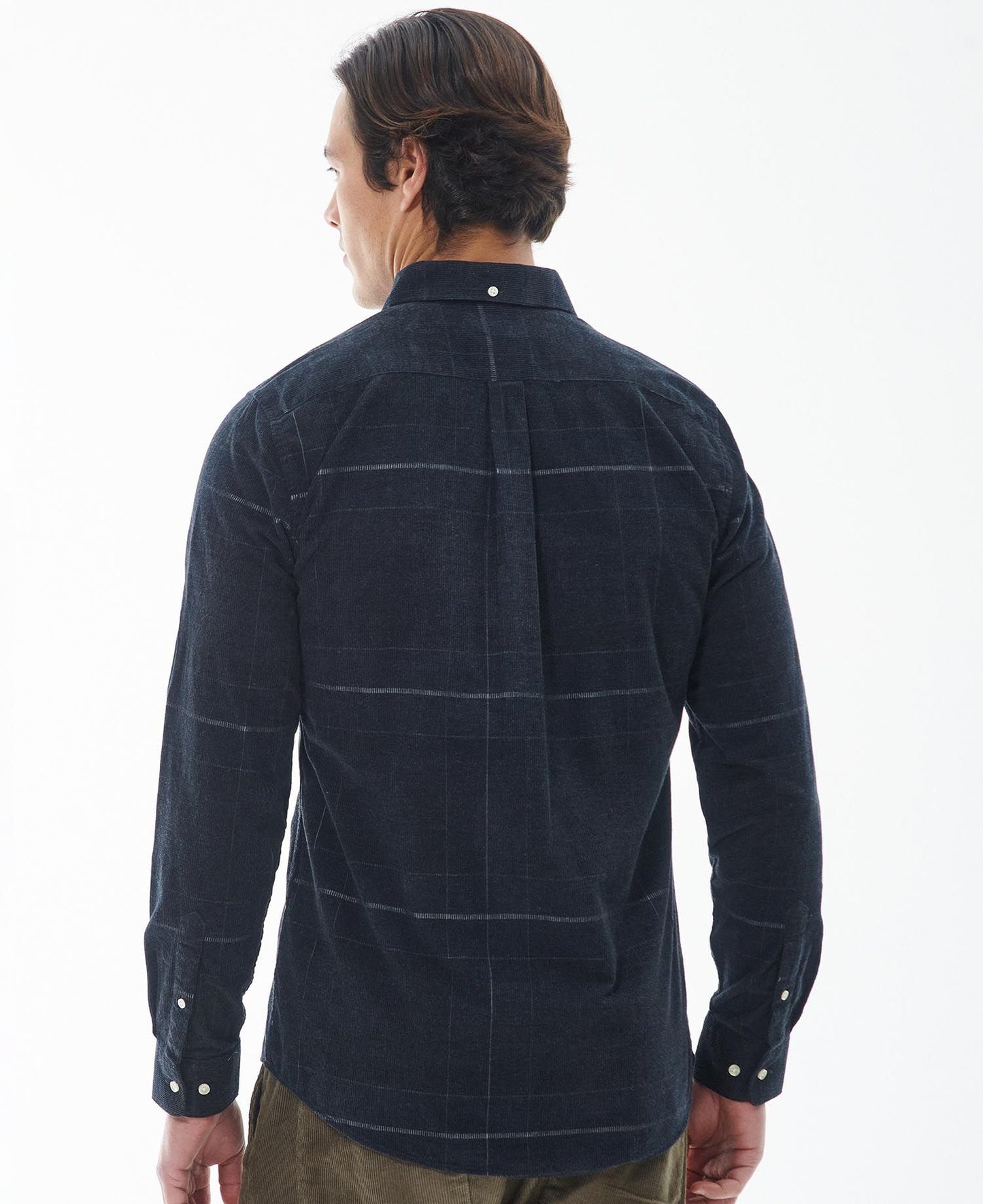 Blair Tailored Tartan Cord Shirt - Black Slate