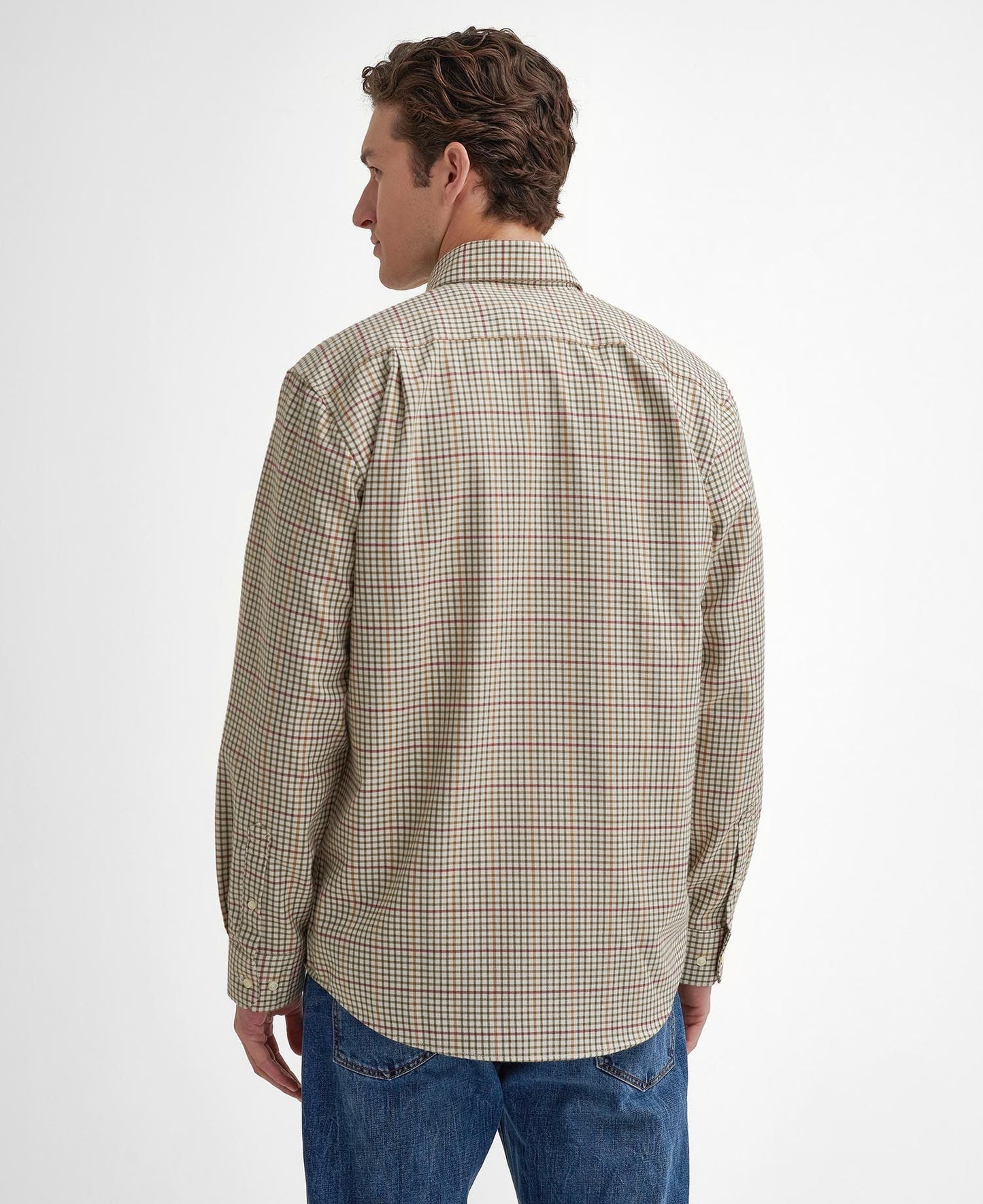 Henderson Regular Thermo Weave Checked Shirt - Ecru