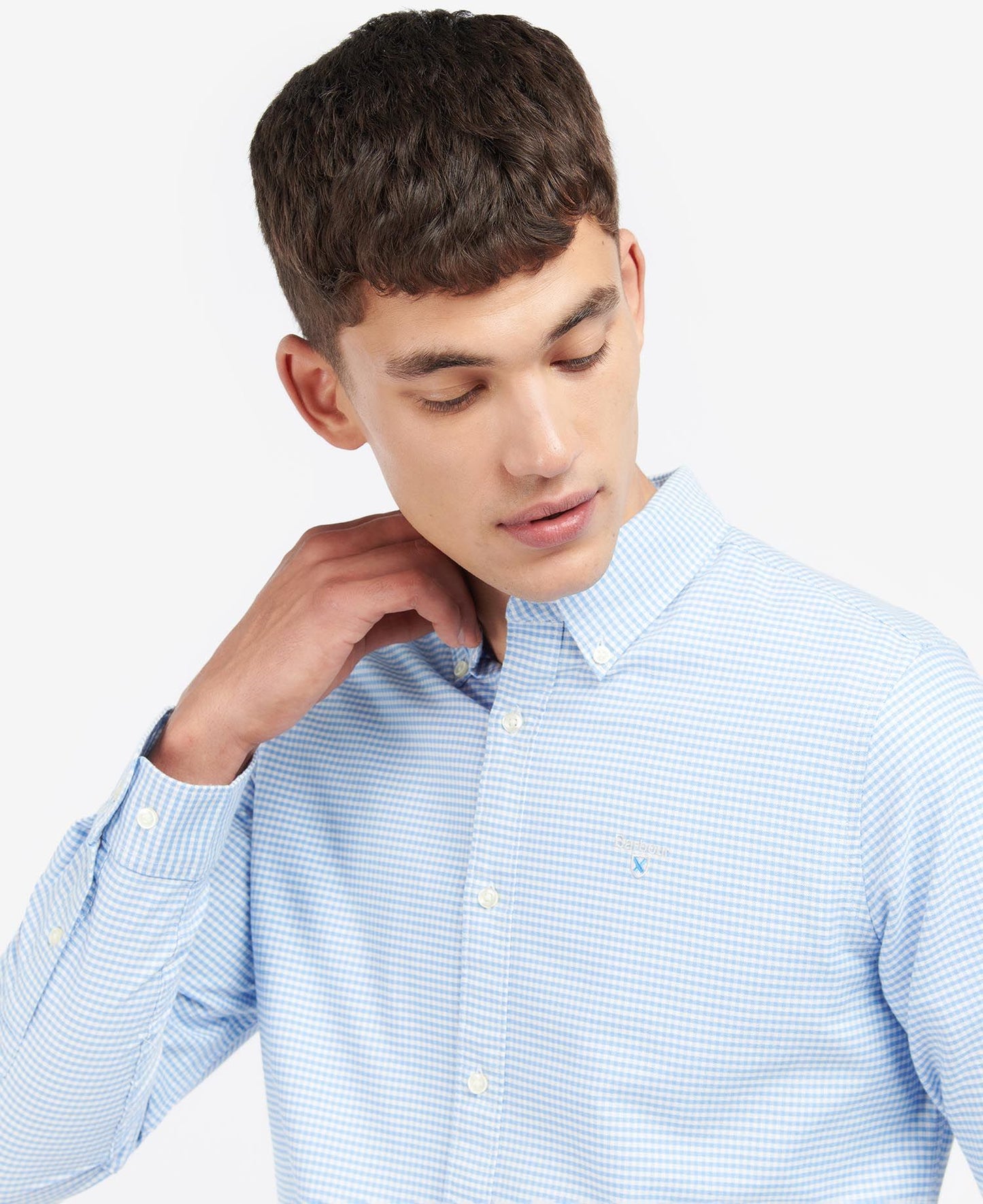 Men's Gingham Oxtown Tailored Shirt - Sky Blue