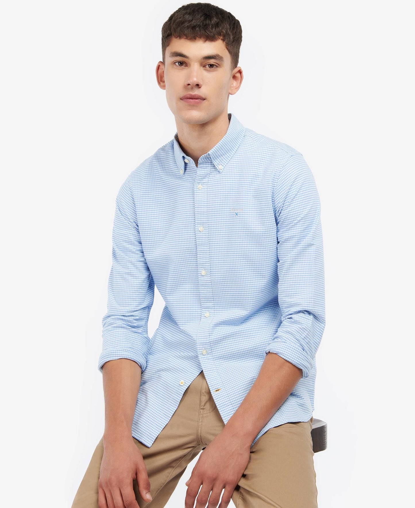 Men's Gingham Oxtown Tailored Shirt - Sky Blue