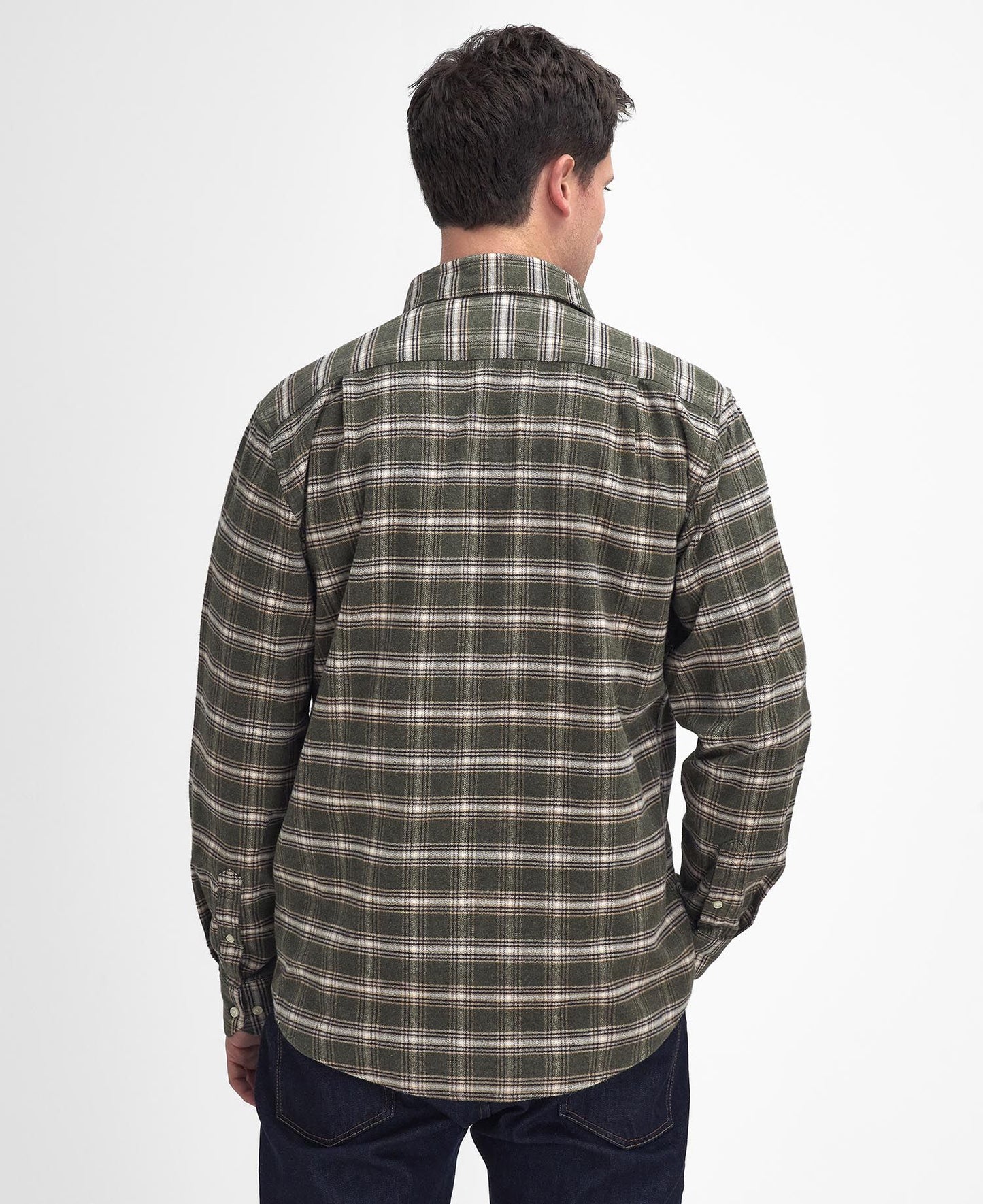 Bowburn Regular Checked Shirt - Olive Marl