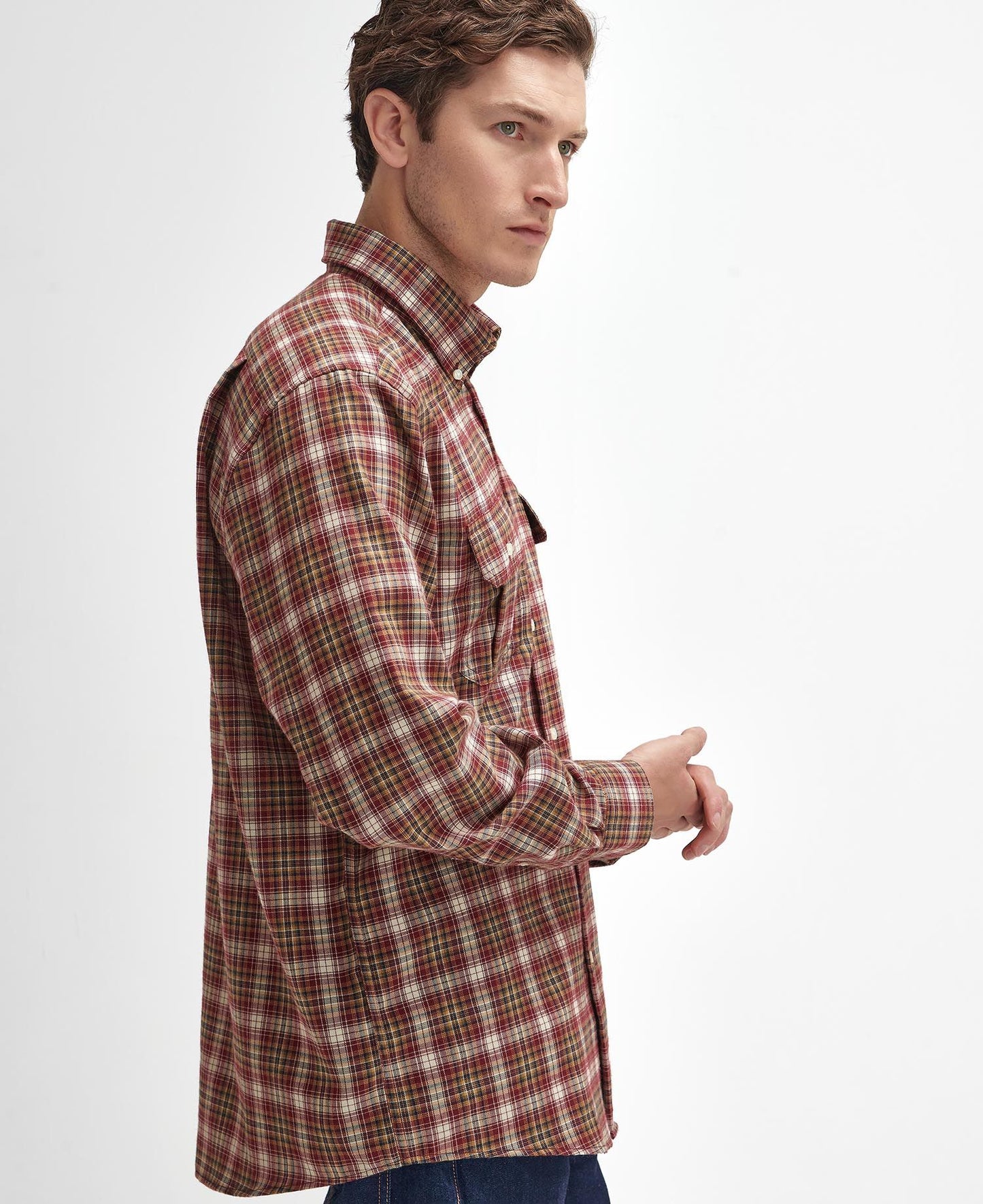 Penrice Regular Long-Sleeved Shirt - Merlot Marl