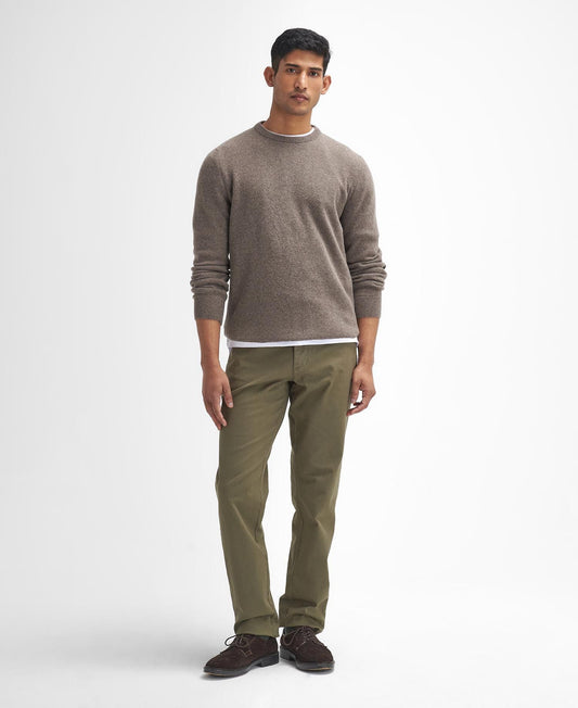 Washed Stretch Twill Tailored Fit Trouser - Olive