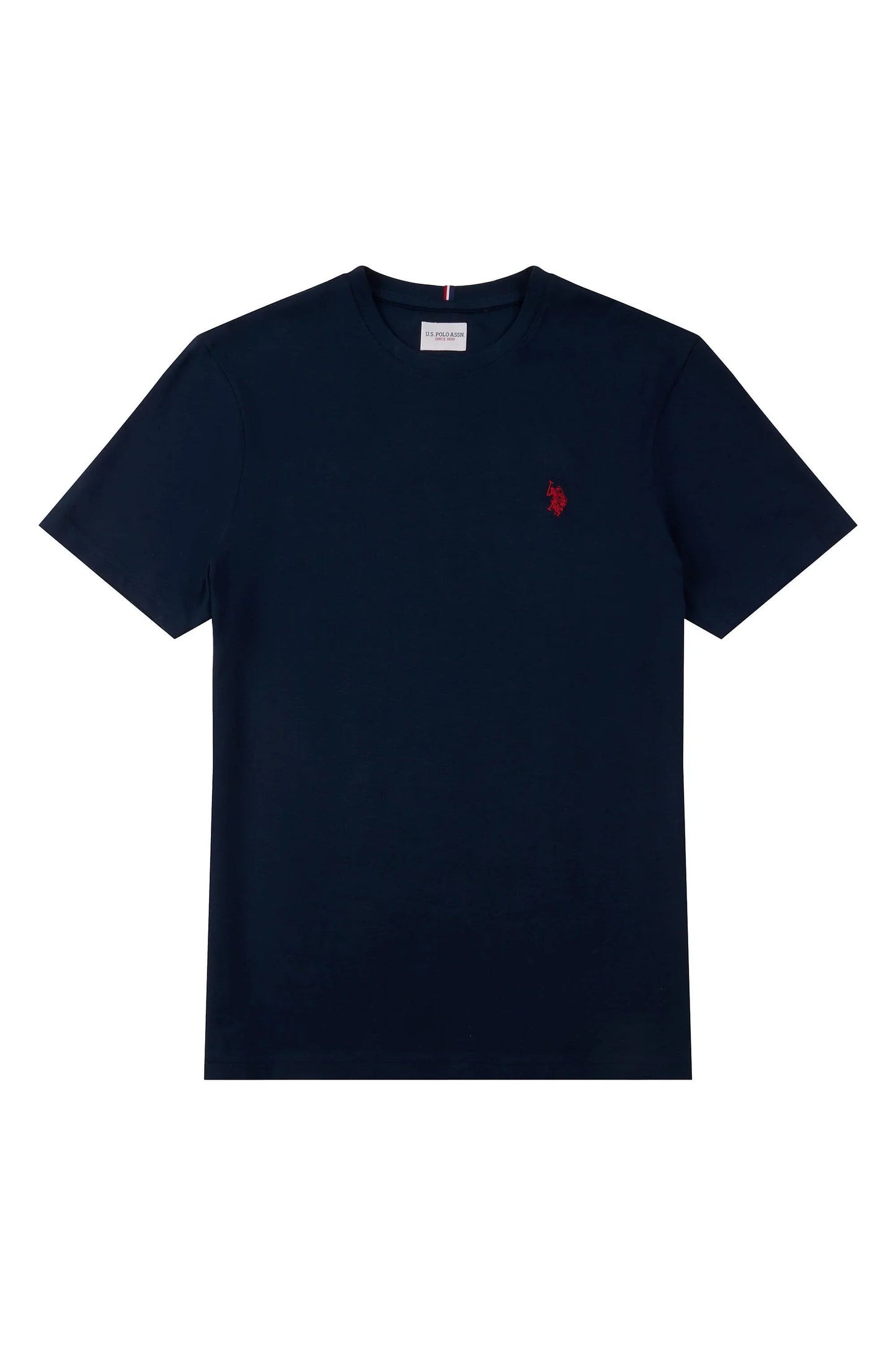 Mens Double Horsemen T-Shirt in Dark Sapphire Navy / Haute Red DHM