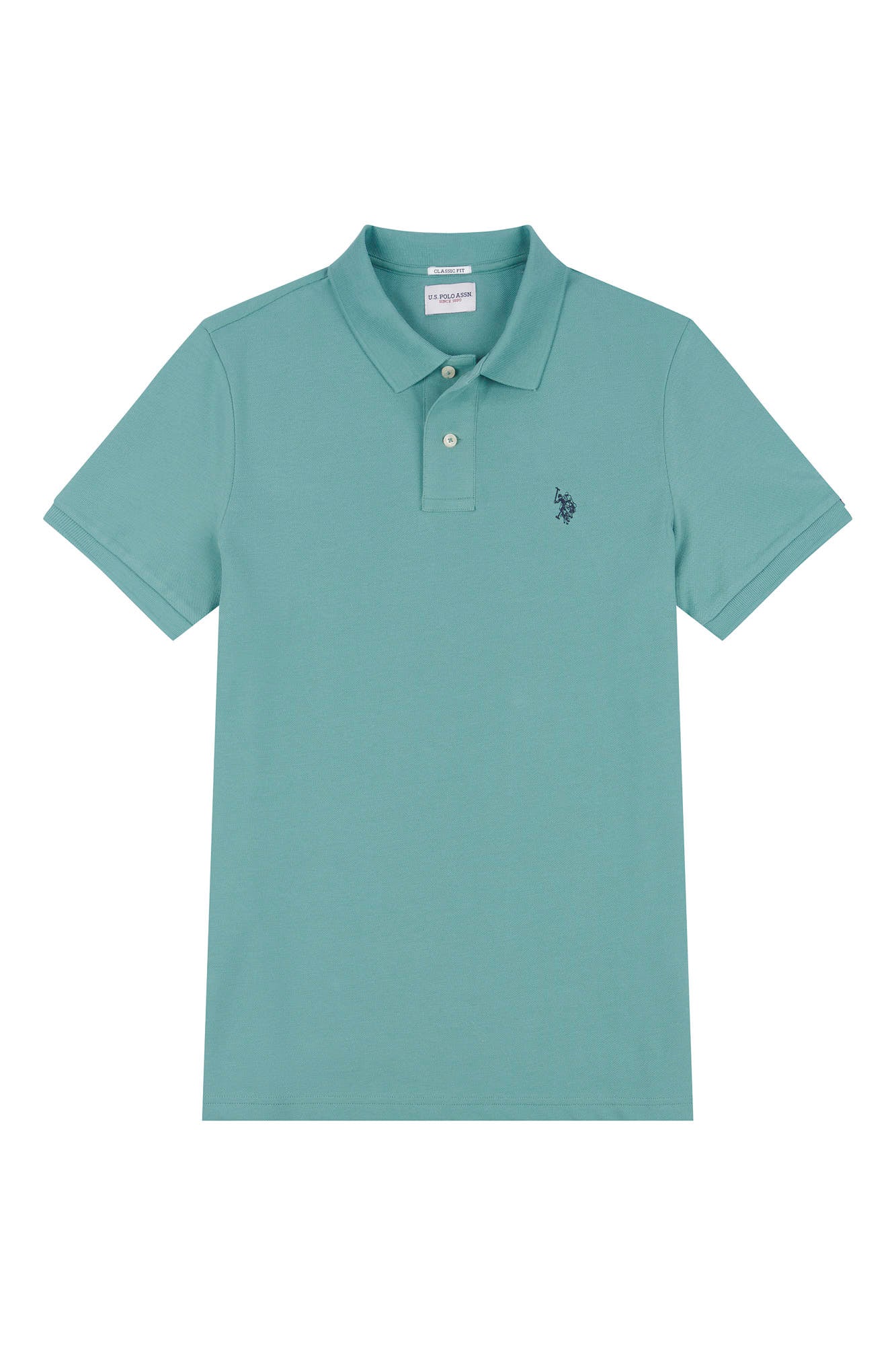 Mens Pique Polo Shirt in Mineral Blue