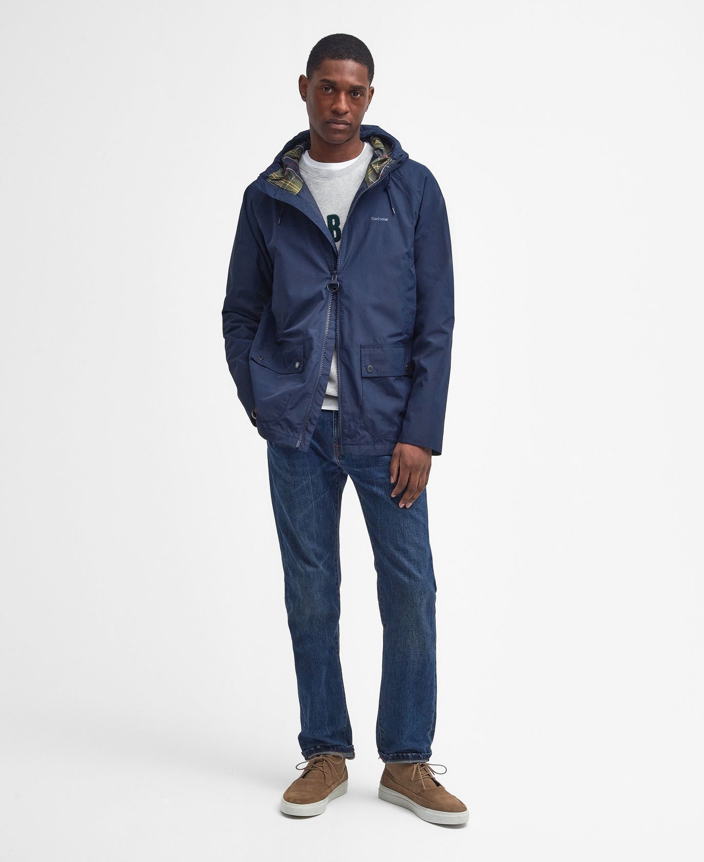 Hooded Domus Waterproof Jacket - Navy/Classic