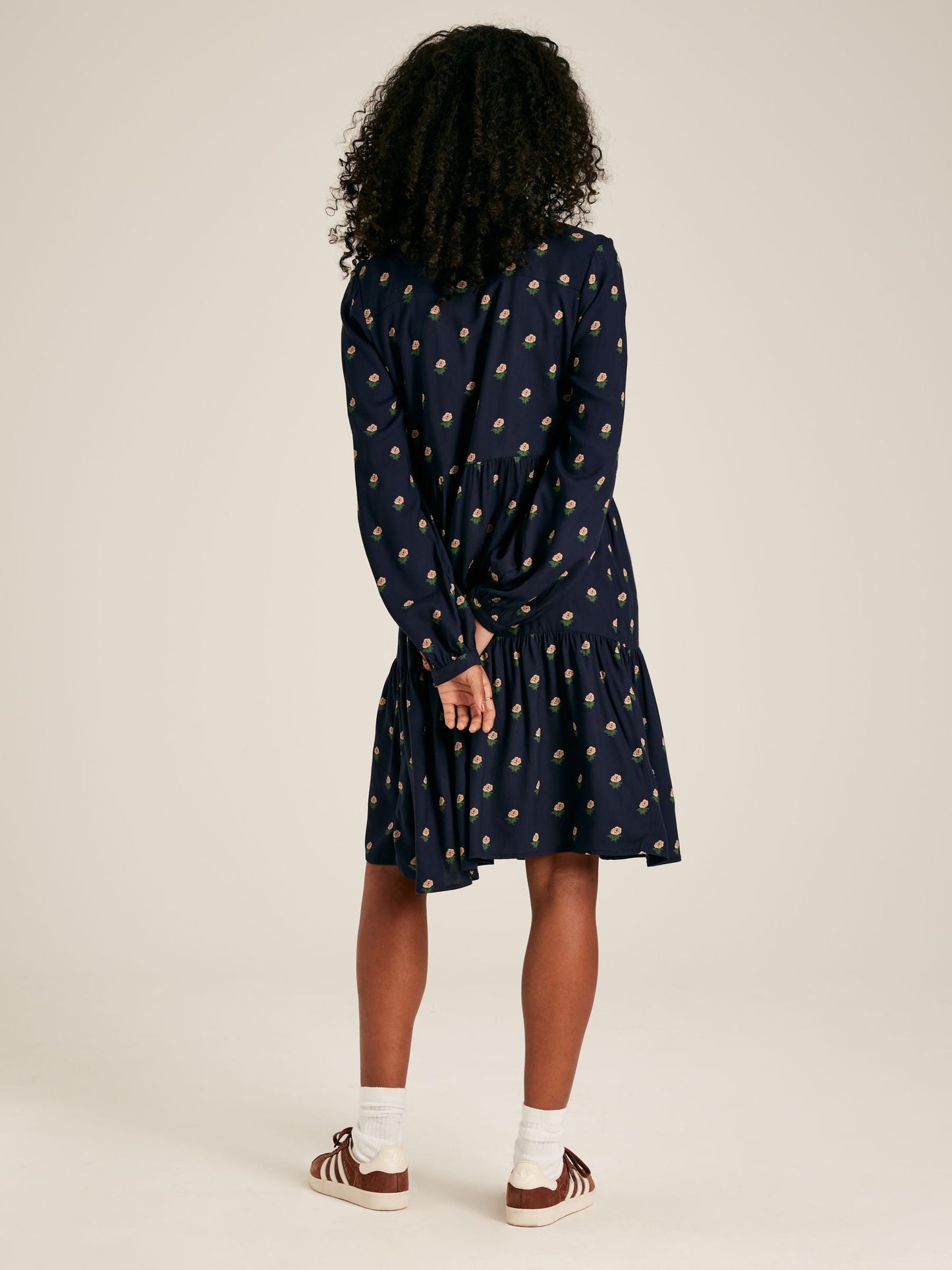 Eva Navy Printed Shirt Dress