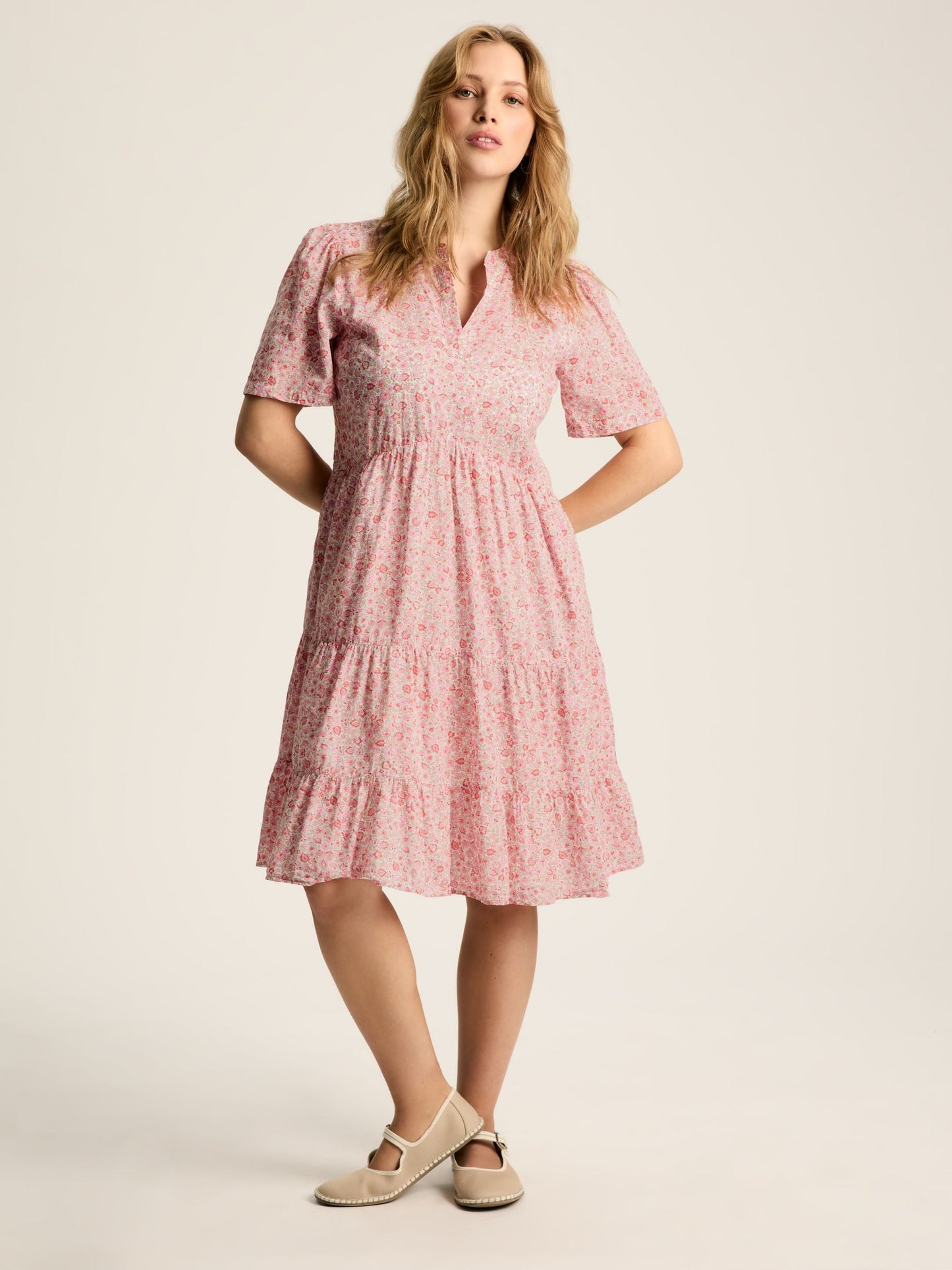 Ariella Pink Cotton Dress