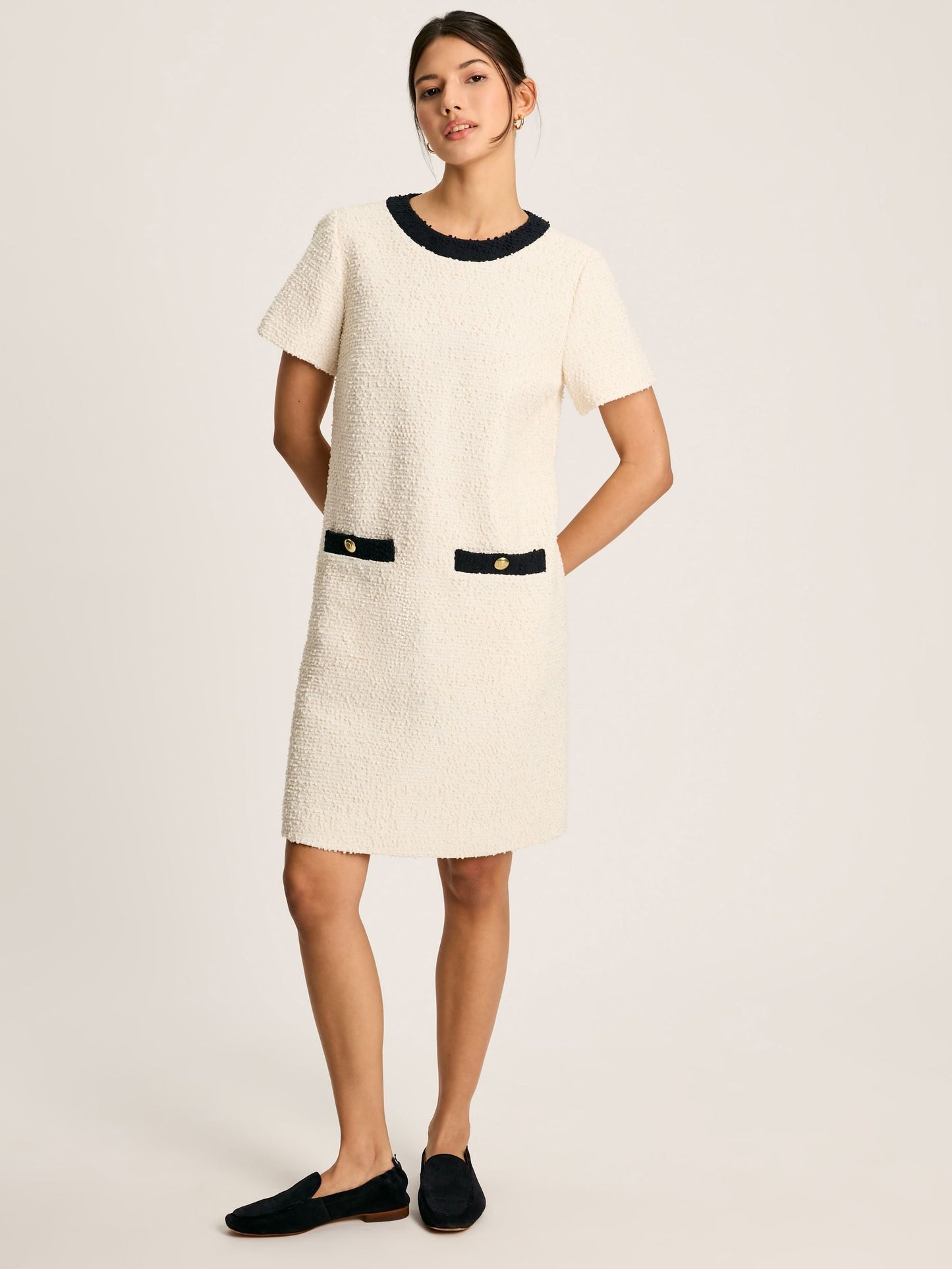 Celeste Cream Mini Boucle Dress