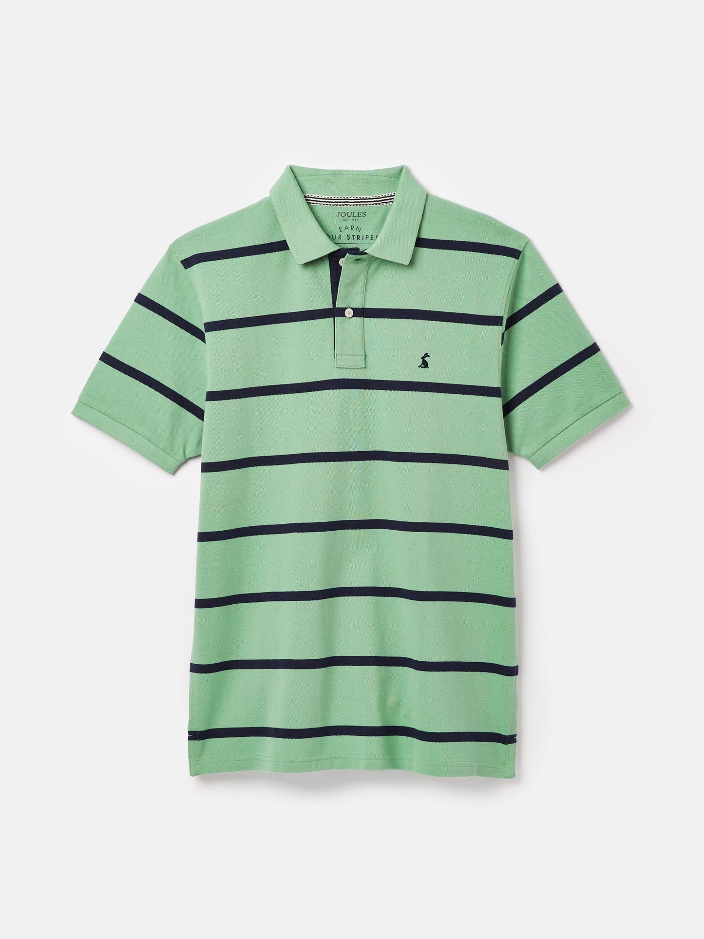 Filbert Green/Navy Regular Fit Striped Polo Shirt