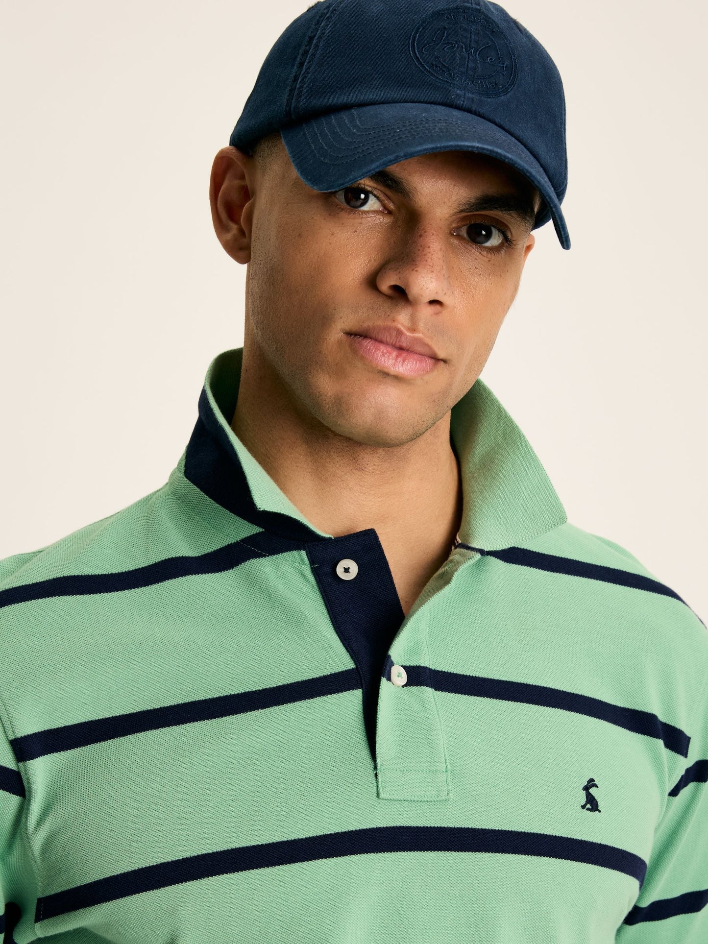 Filbert Green/Navy Regular Fit Striped Polo Shirt