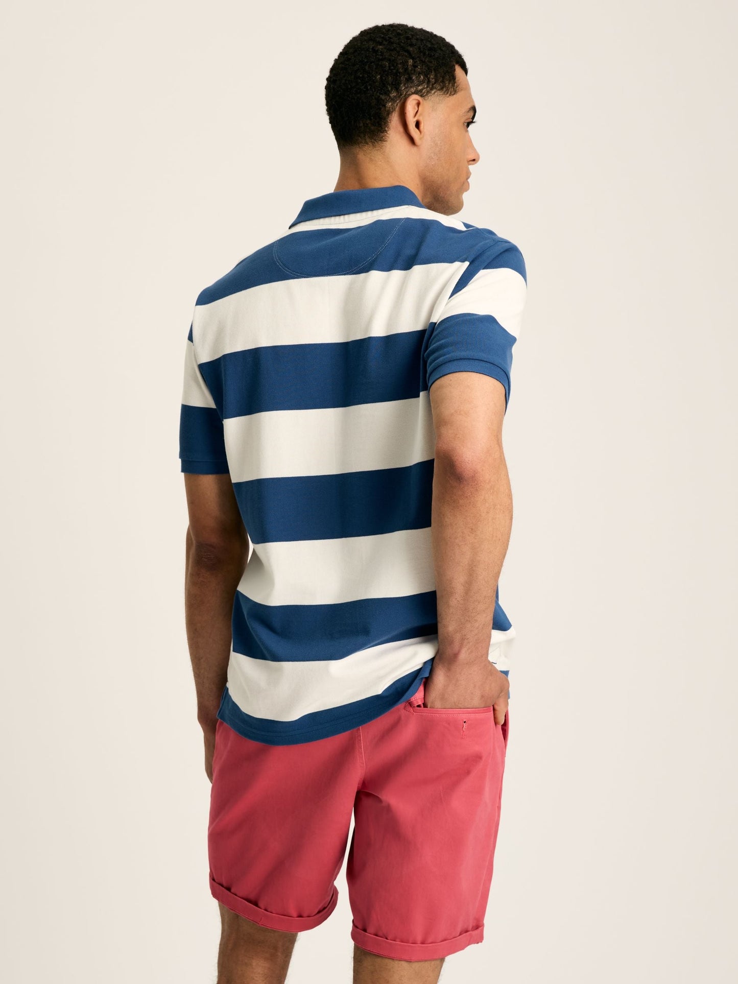 Filbert Blue/White Regular Fit Striped Polo Shirt