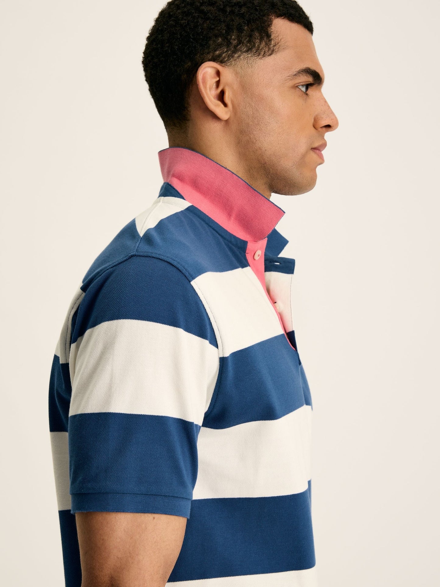 Filbert Blue/White Regular Fit Striped Polo Shirt