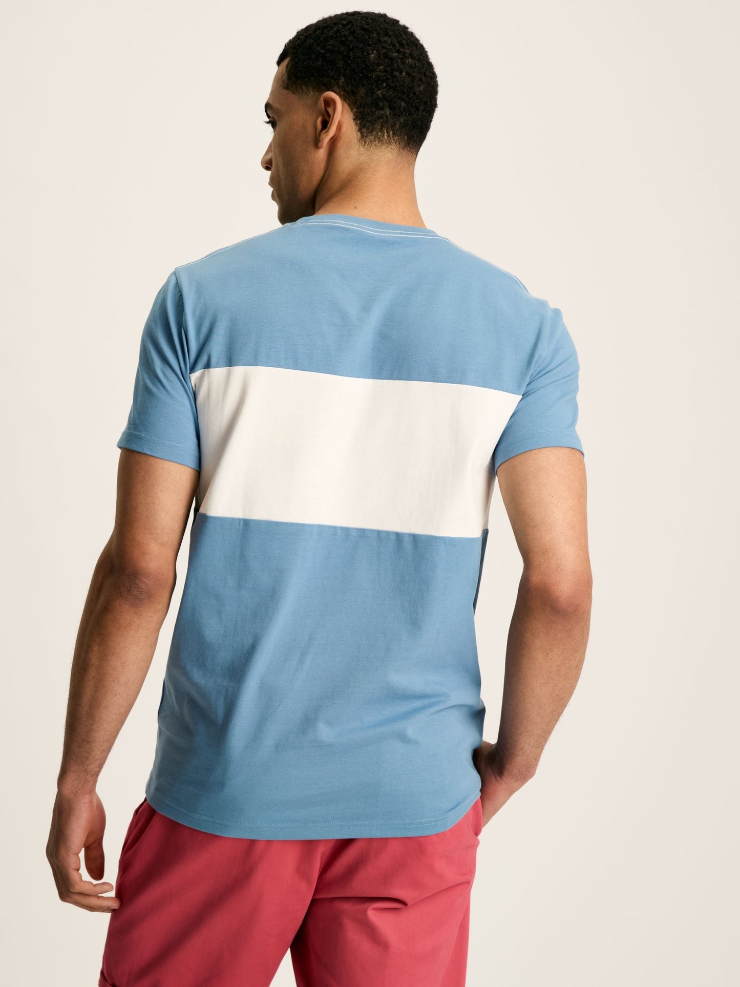 Denton Blue Colourblock Jersey Crew Neck T-Shirt