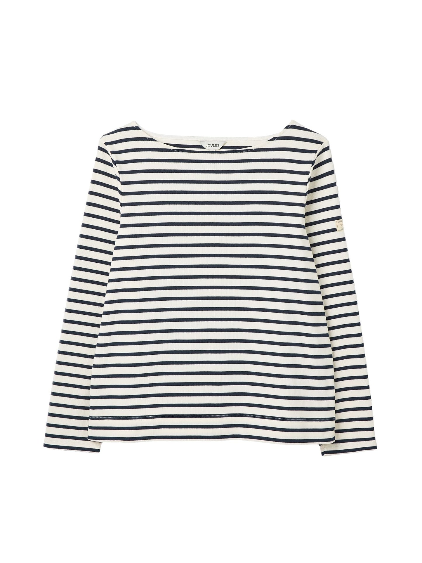 New Harbour Cream/Navy Striped Boat Neck Breton Top