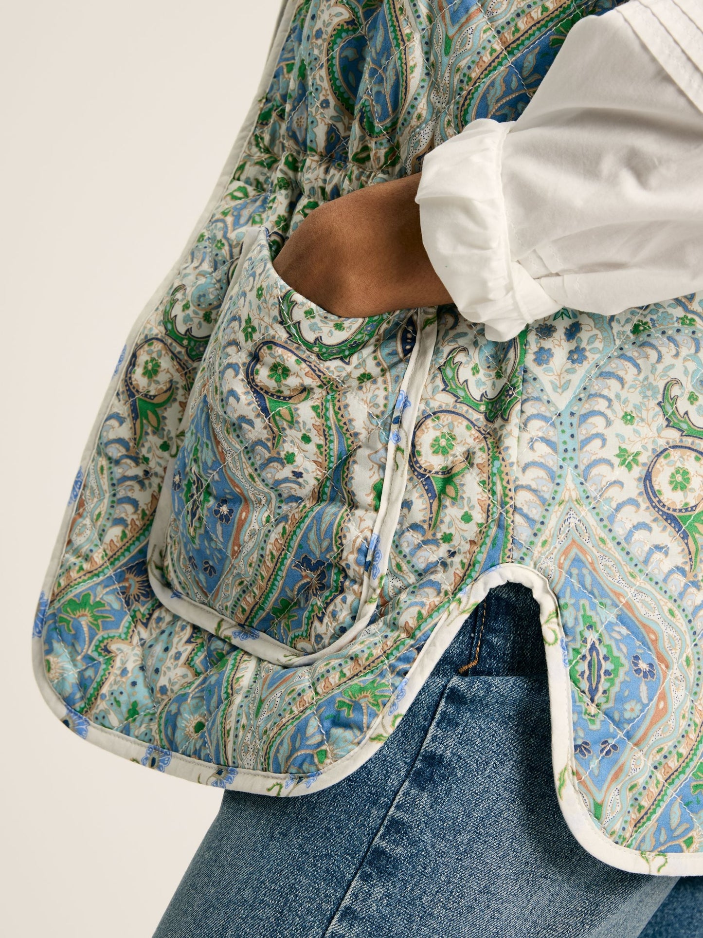 Hatfield Paisley Cotton Quilted Gilet