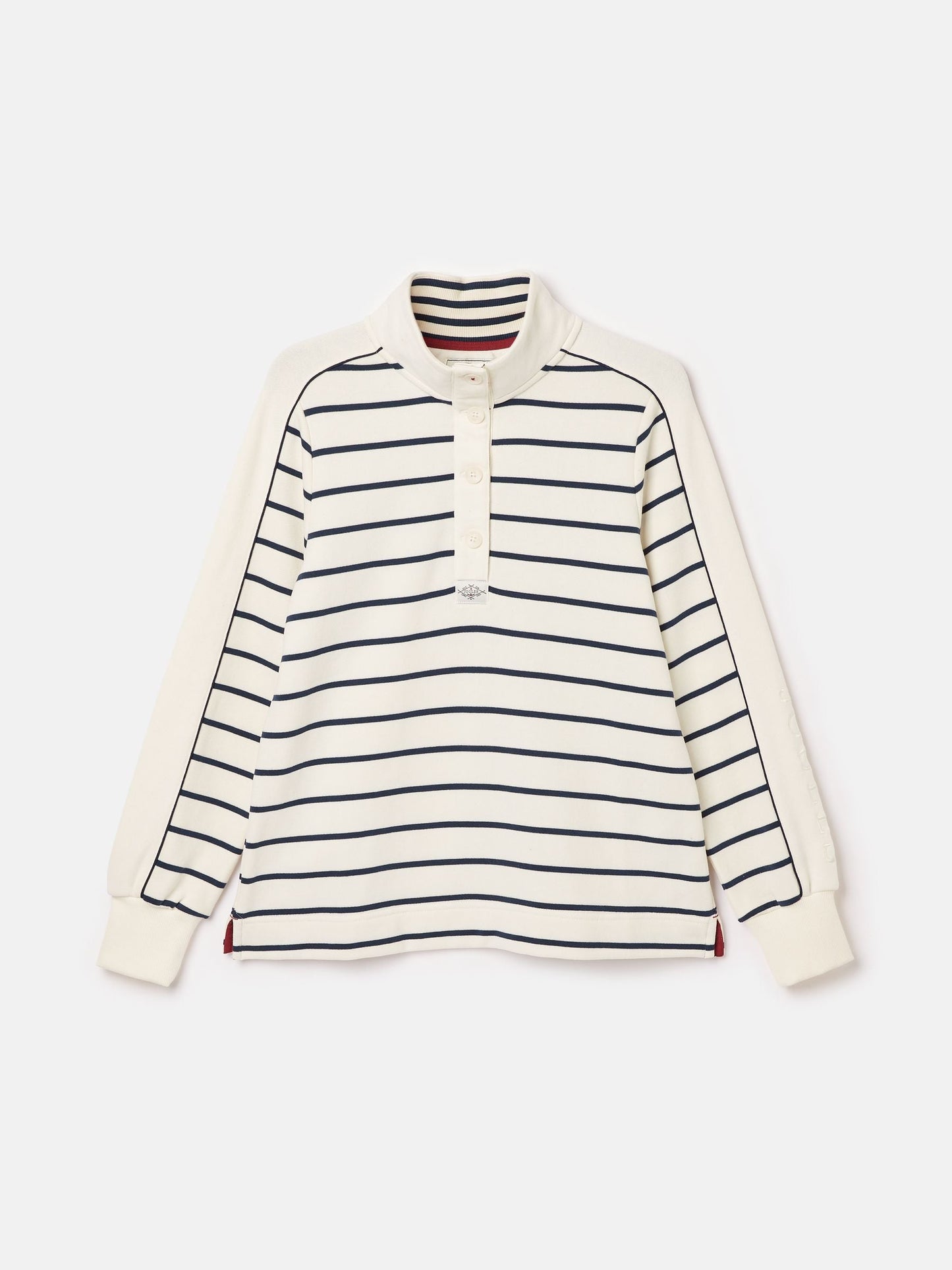 Southwold Navy Button Down Striped Sweatshirt