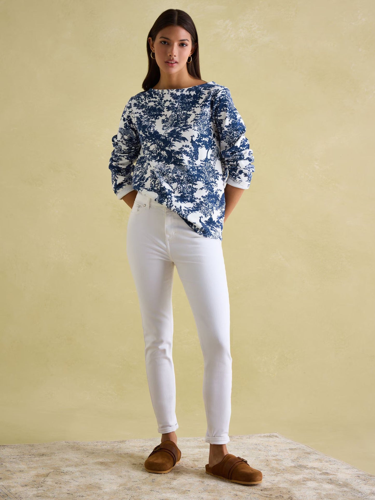 New Harbour Safari Blue Boat Neck Breton Top