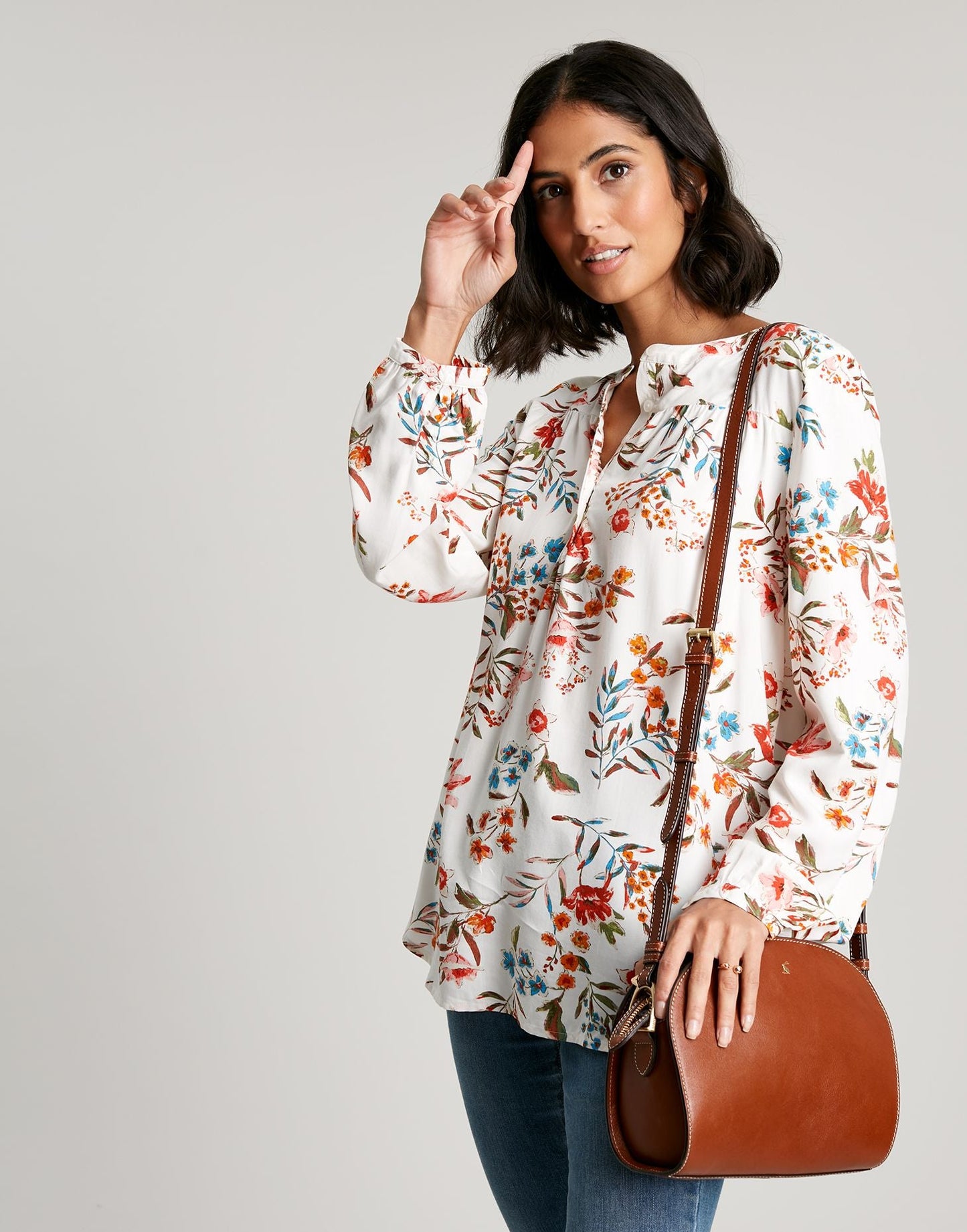 Women's Georgia Pop Over Top - Cream Floral