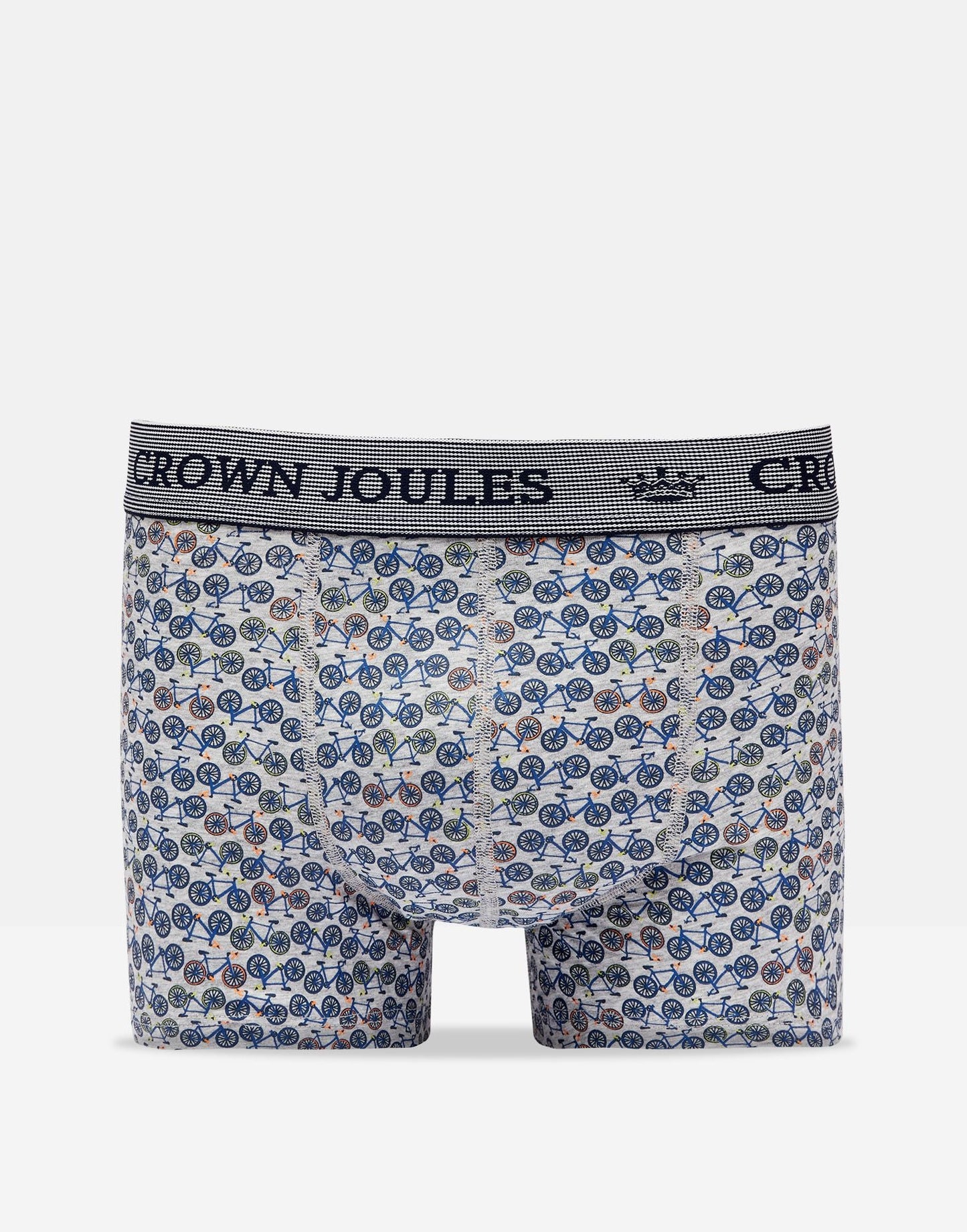 Crown Joules Cotton Boxers 2 Pack - Grey Bike