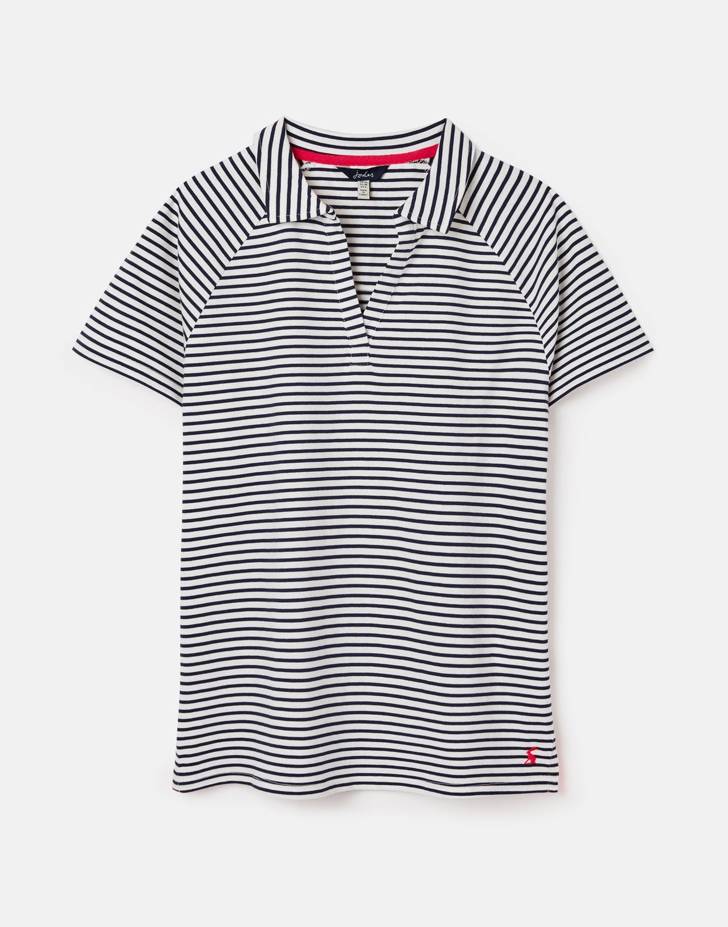 Bridgette Short Raglan Sleeve Polo Shirt - Cream Navy Stripe