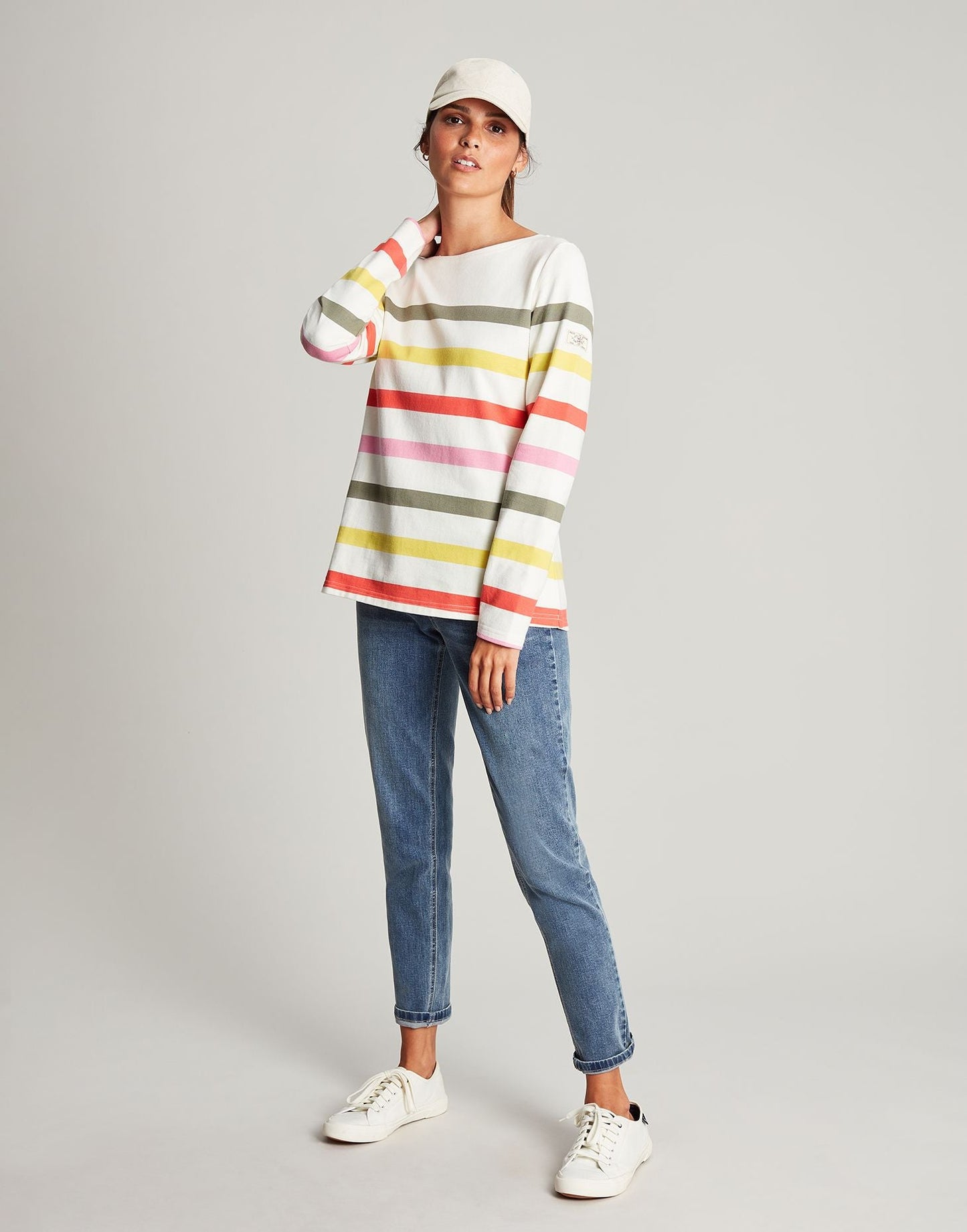 Harbour Stripe Long Sleeve Jersey Top - Multi Stripe