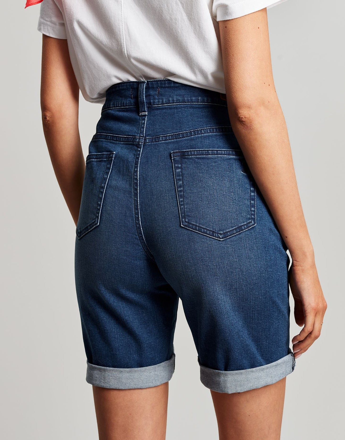 Shirley Long Denim Shorts - Mid Indigo