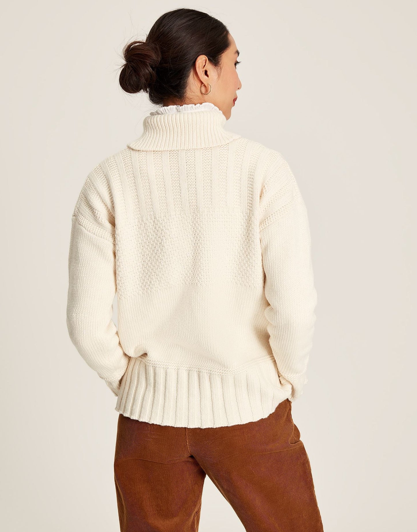 Joyce Roll Neck Jumper - Buttermilk