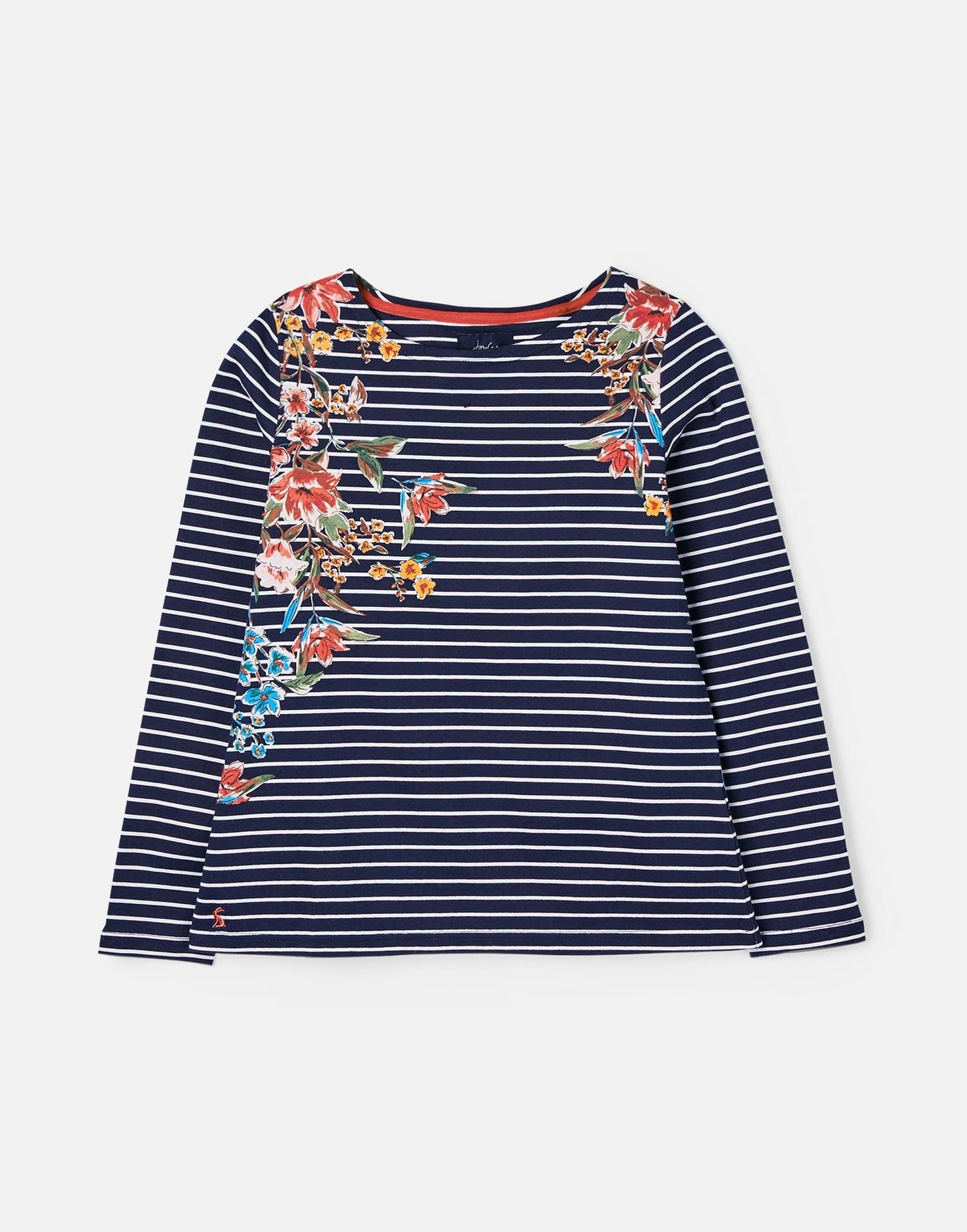 Harbour Print Long Sleeve Jersey Top - Navy Floral Stripe