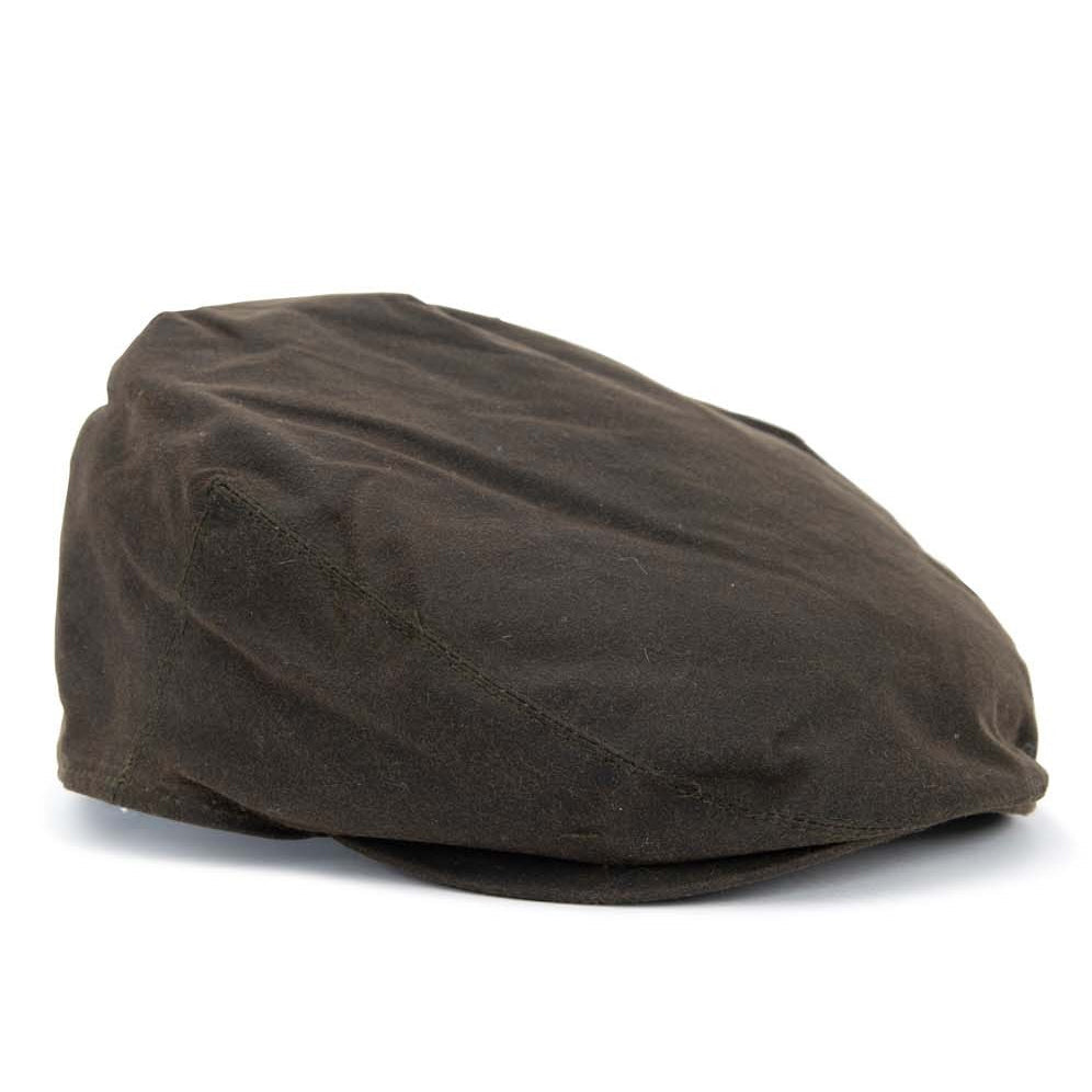 Waxed Flat Cap - Olive