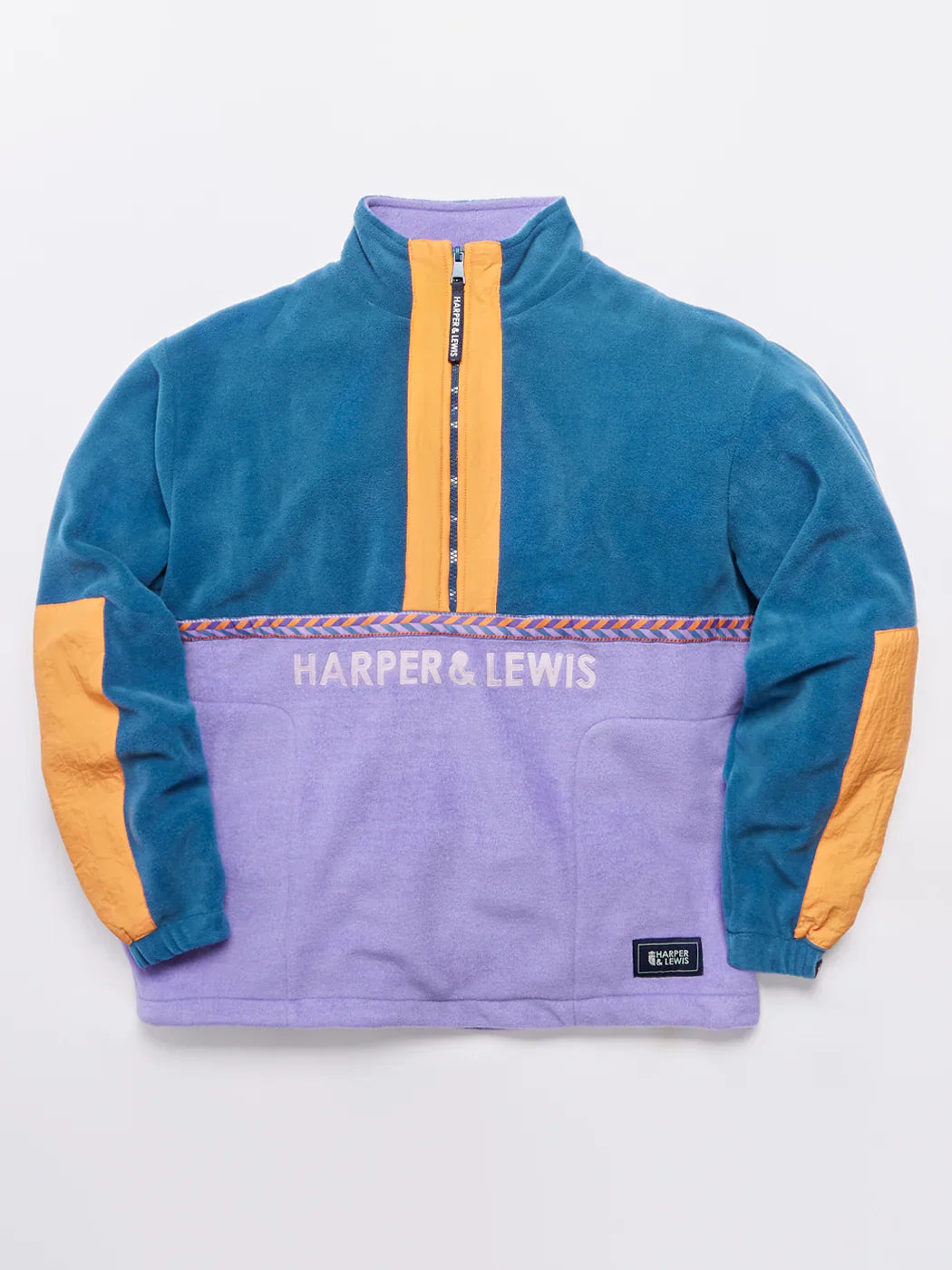 Arlie 1/4 Zip Fleece - Petrol & Deep Lavender